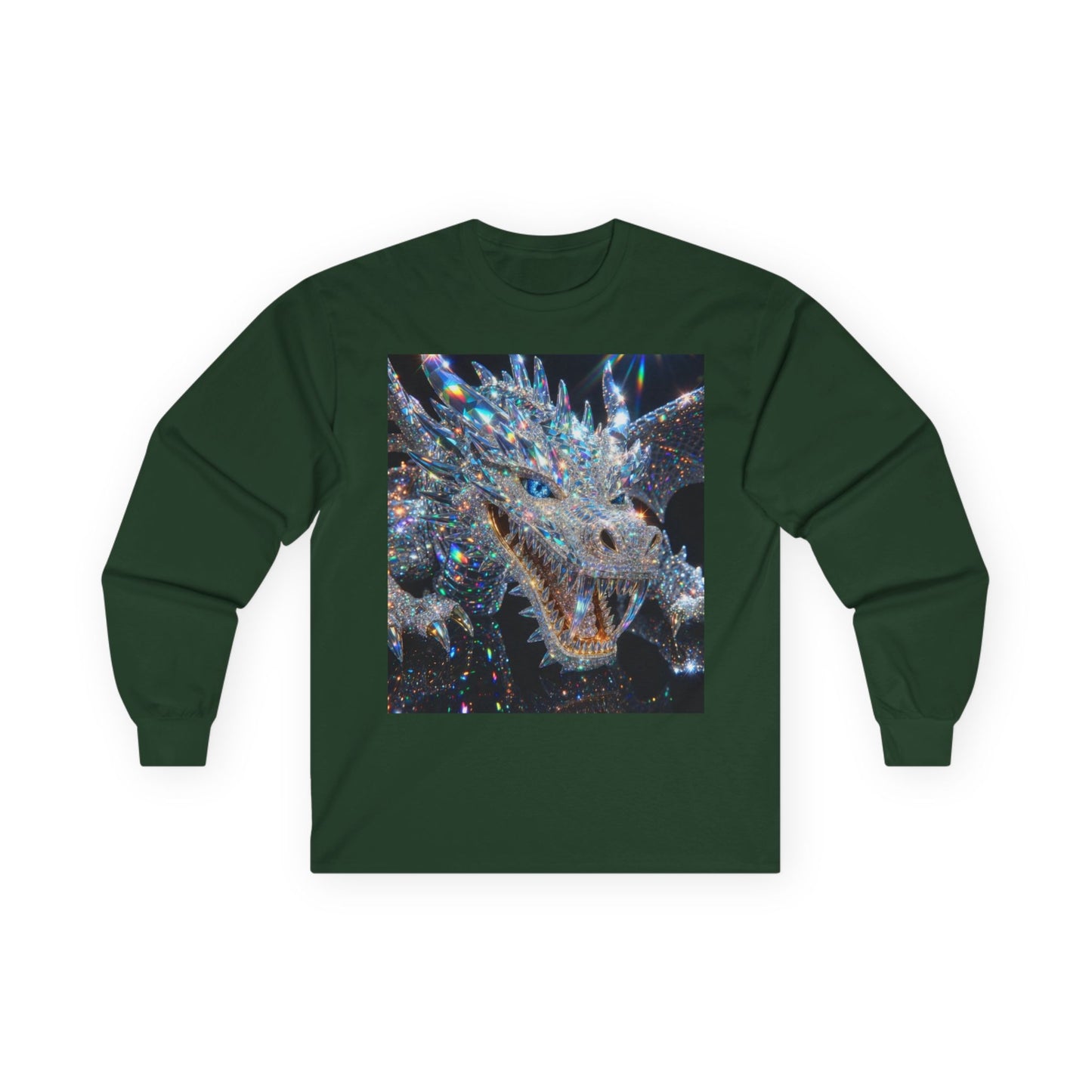 Crystal Dragon Long Sleeve Tee — Sparkling Fantasy Dragon Graphic