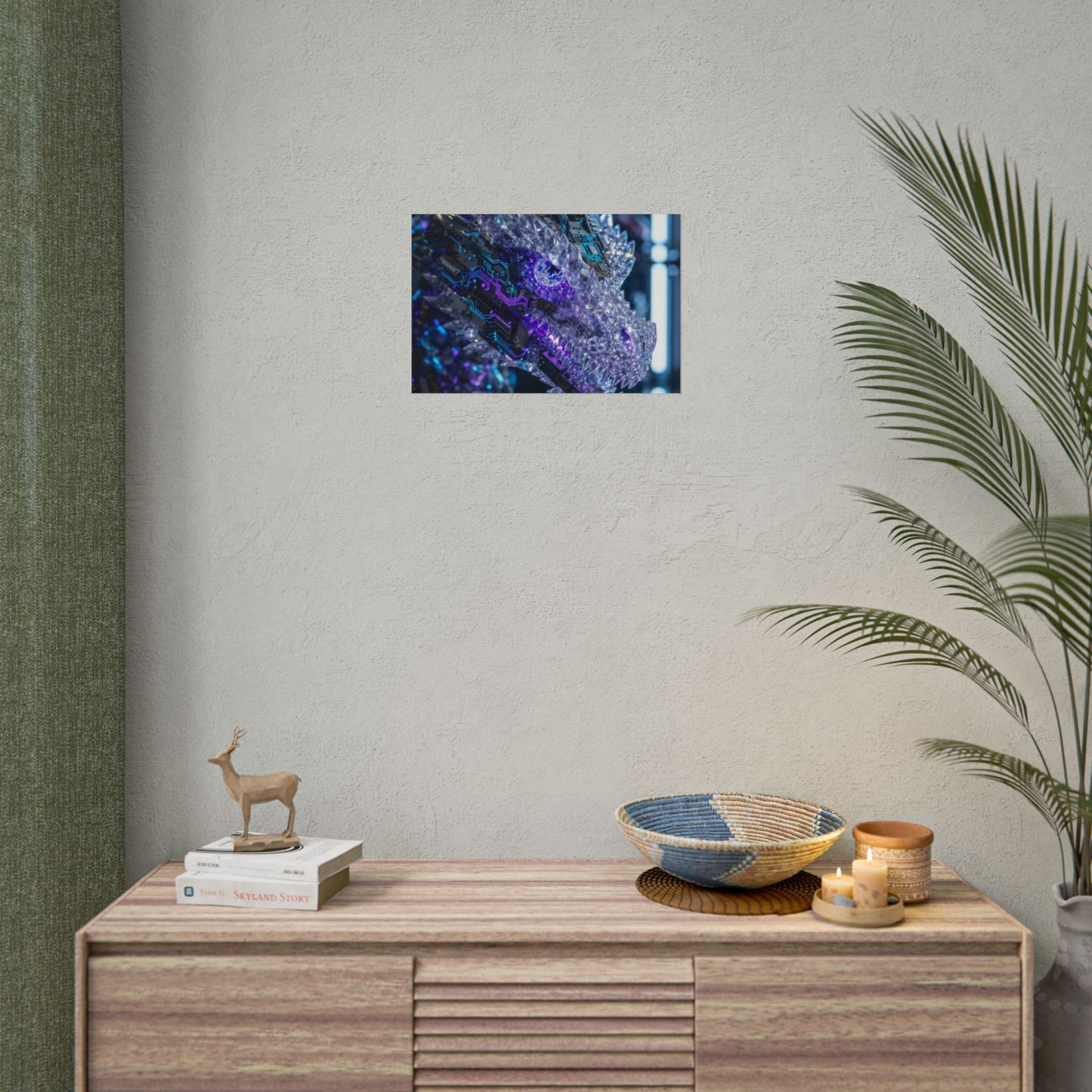 Rolled Poster — Cyber Crystal Dragon Art Print