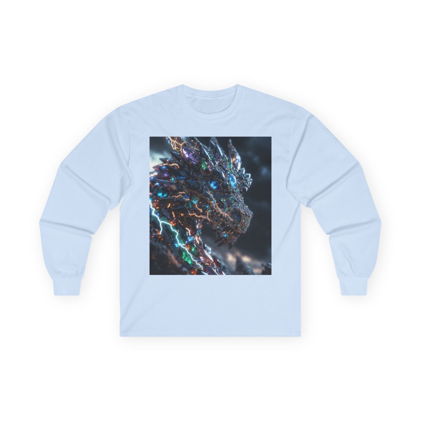 Dragon Cybercore Long Sleeve Tee - Neon Godzilla Art