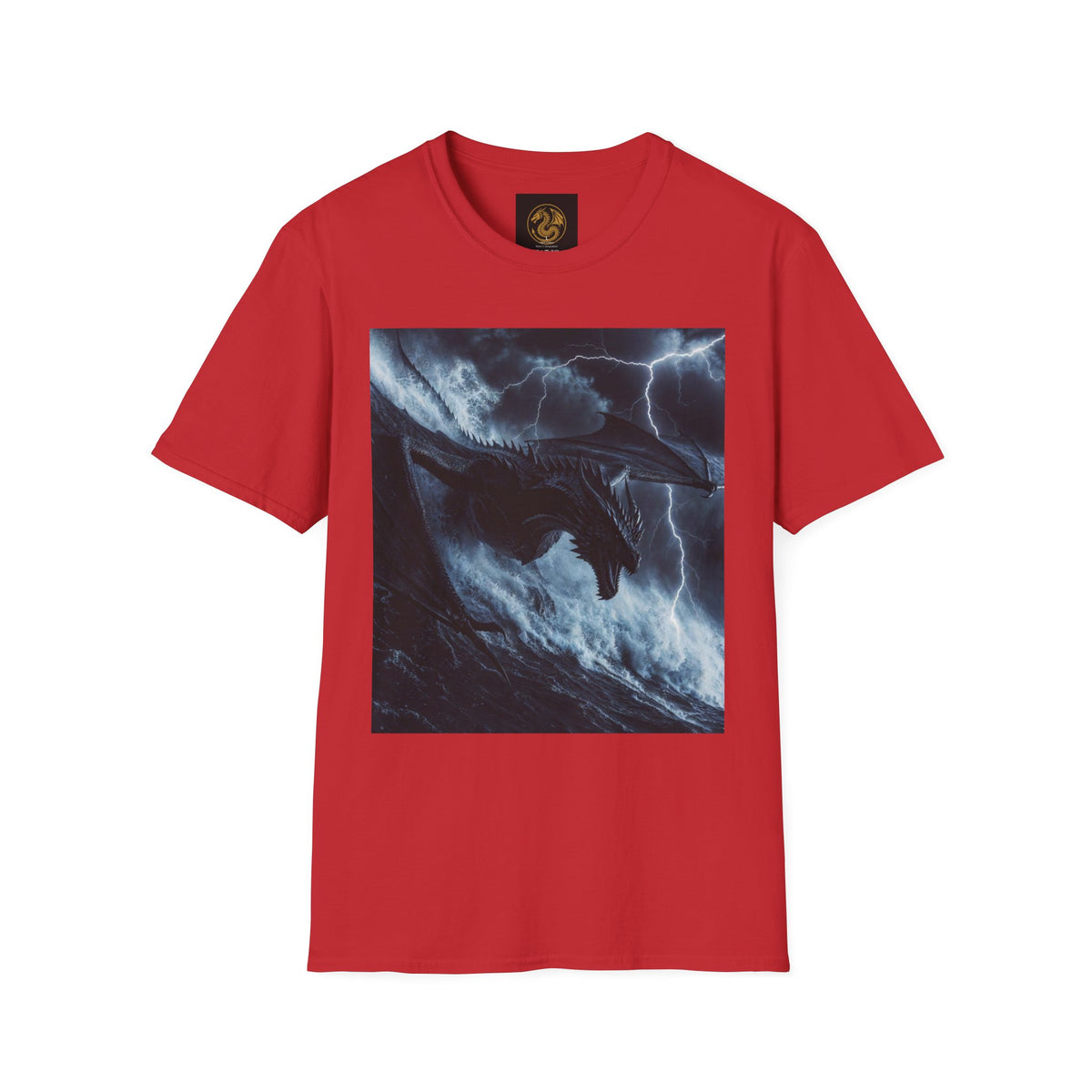 A Stormy Oceanic Dragon T-Shirt — Dark Ocean Lightning Graphic Tee