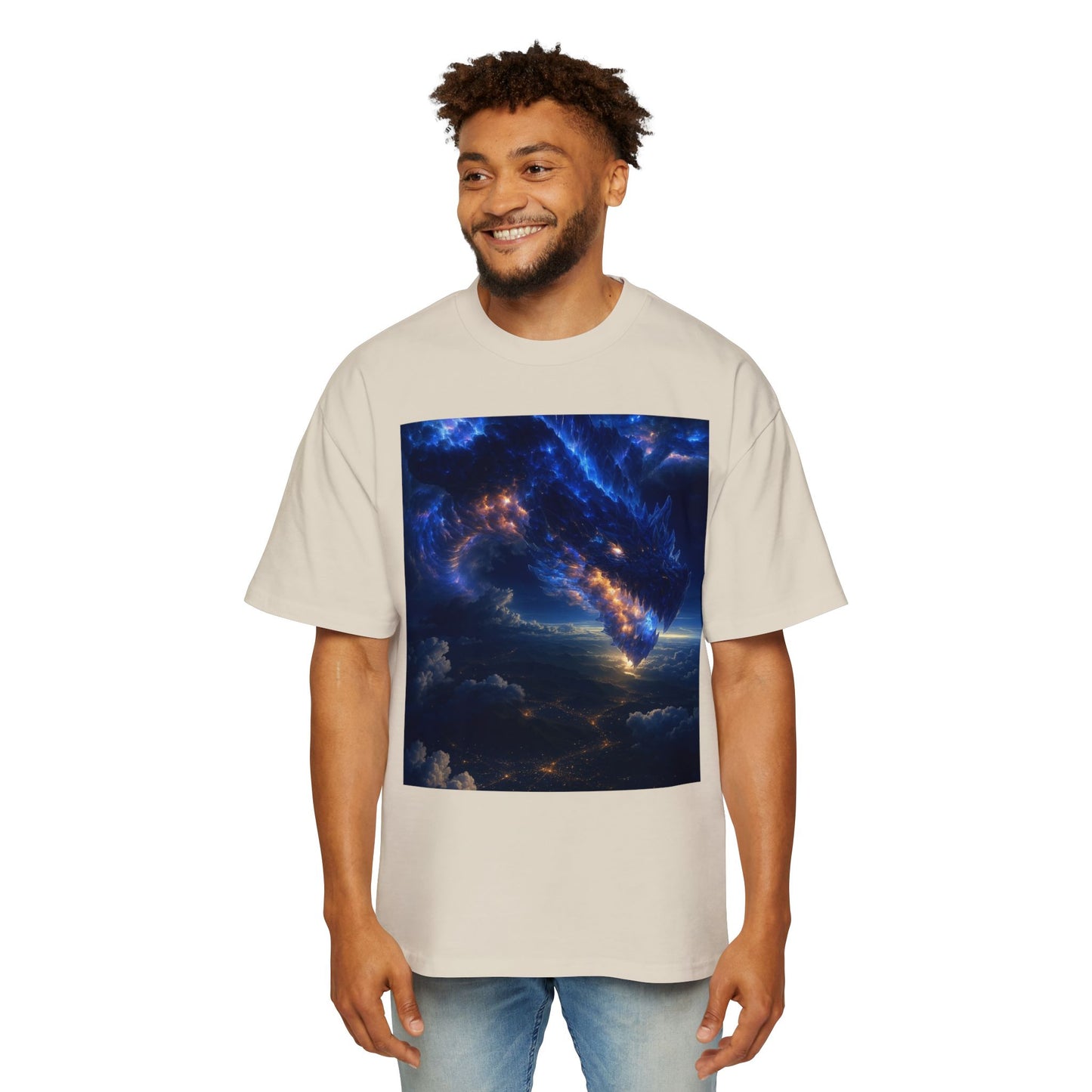Men's Oversized Galaxy Tee, Comfortable Graphic T-Shirt, Casual Wear, Unique Gift for Space Lovers, Vintage Style, Unisex