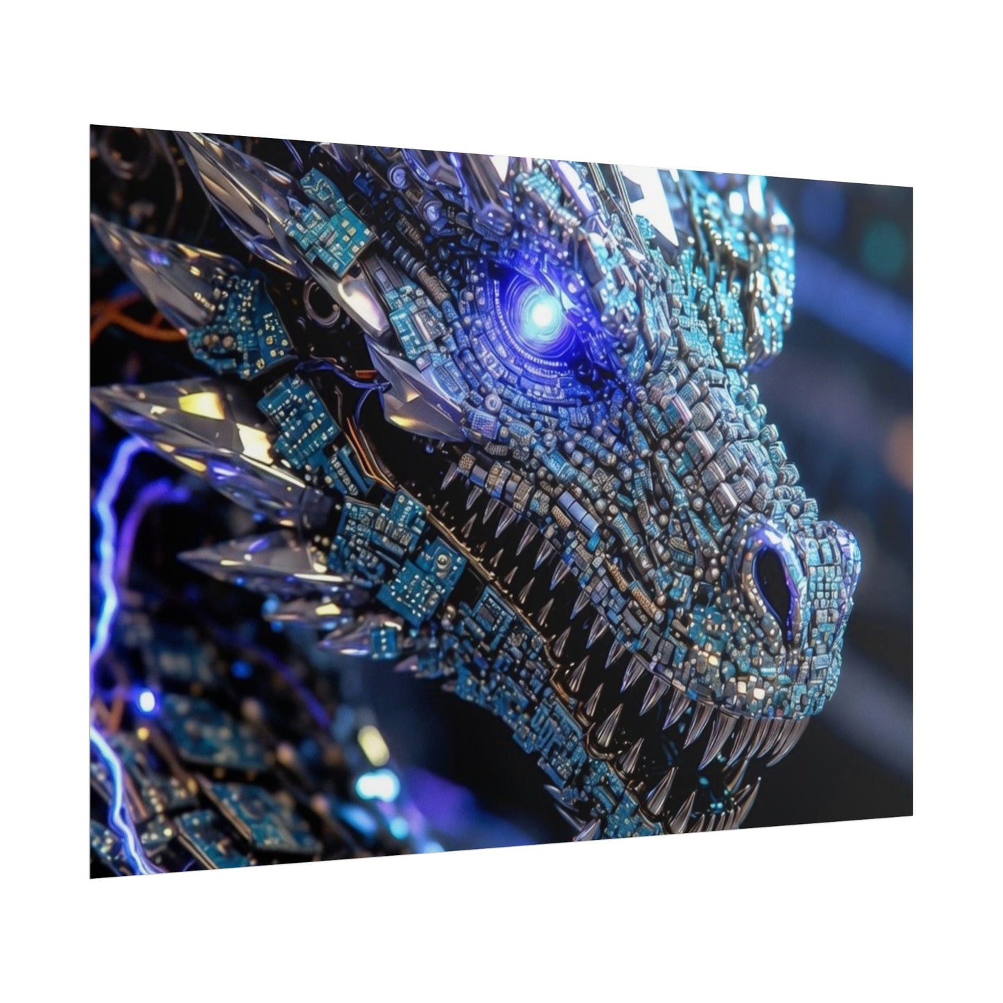 Rolled Poster — Crystal Cyber Dragon Art Print