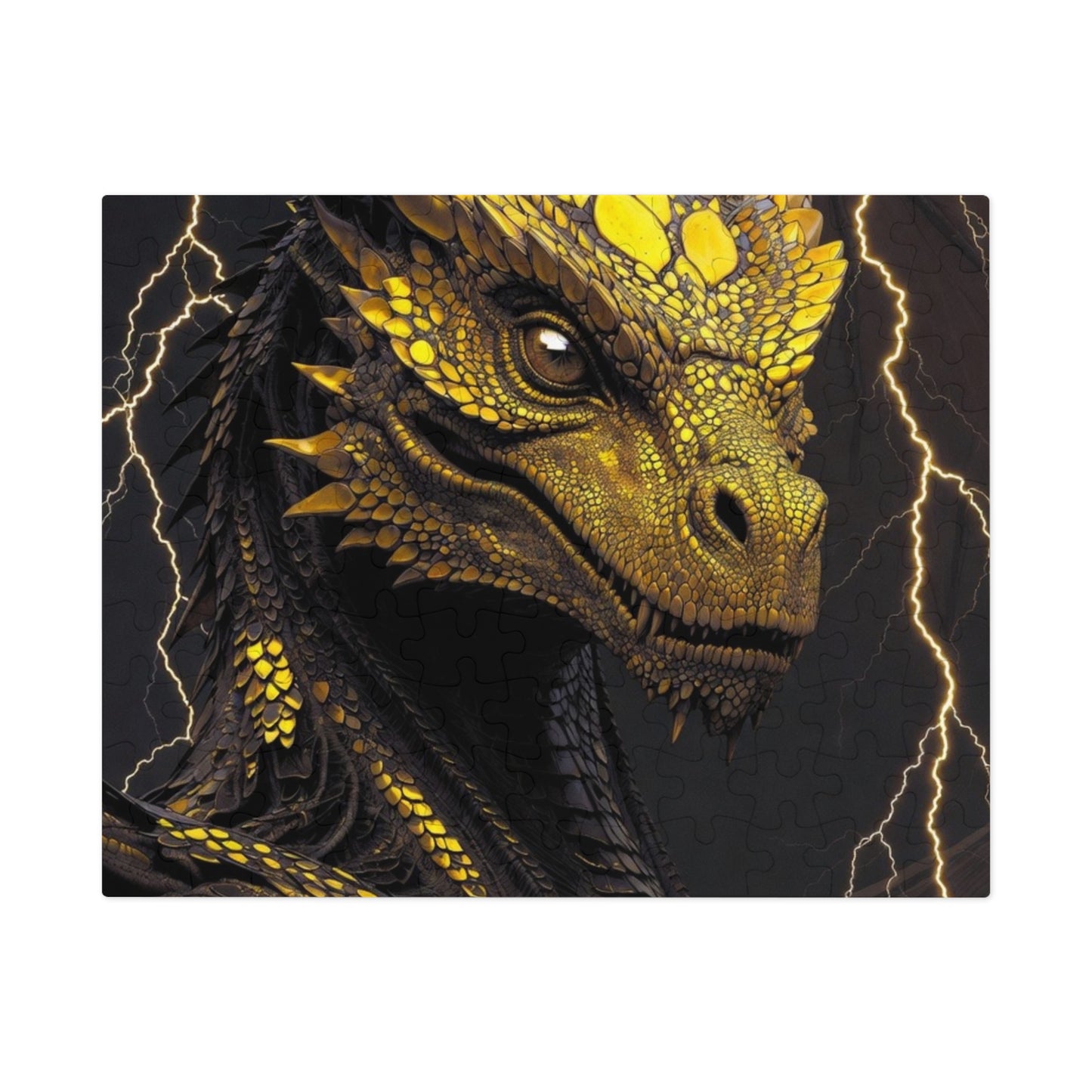 Dragon Gem Jigsaw Puzzle with Tin, Fantasy Puzzle, Kids Activities, Gifts for Game Lovers, Unique Collectible Piece