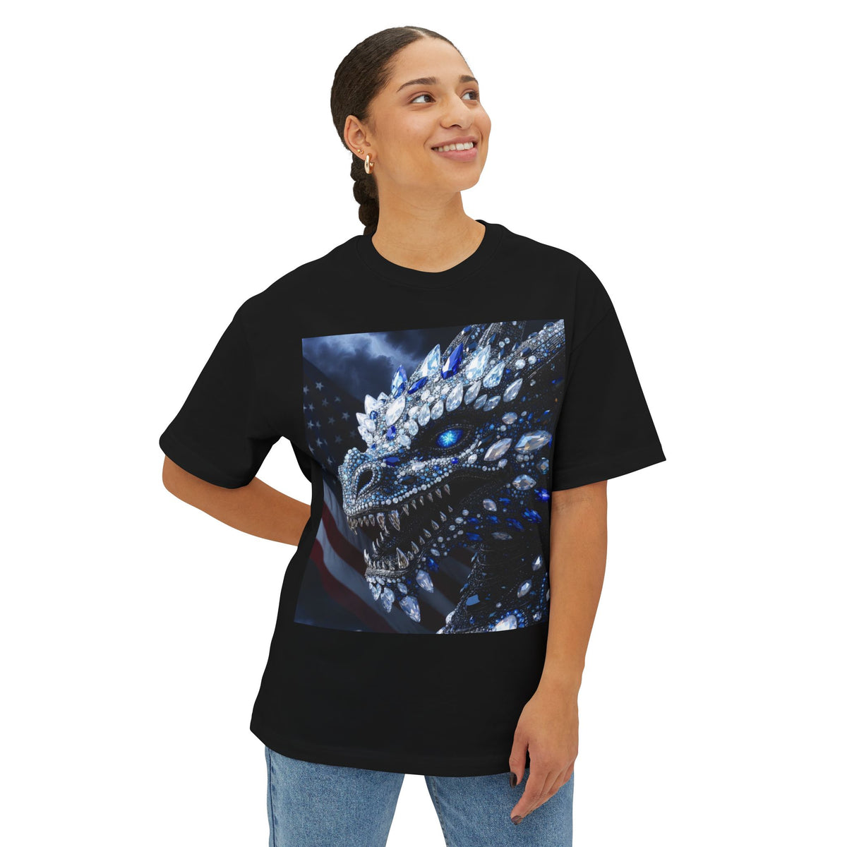 A Dragon USA 🇺🇸 Oversized Boxy Tee - Relaxed Fit Shirt for Casual Wear, Perfect Gift for Birthdays, Holidays, Lounge, Everyday Style, Uplifting [...]