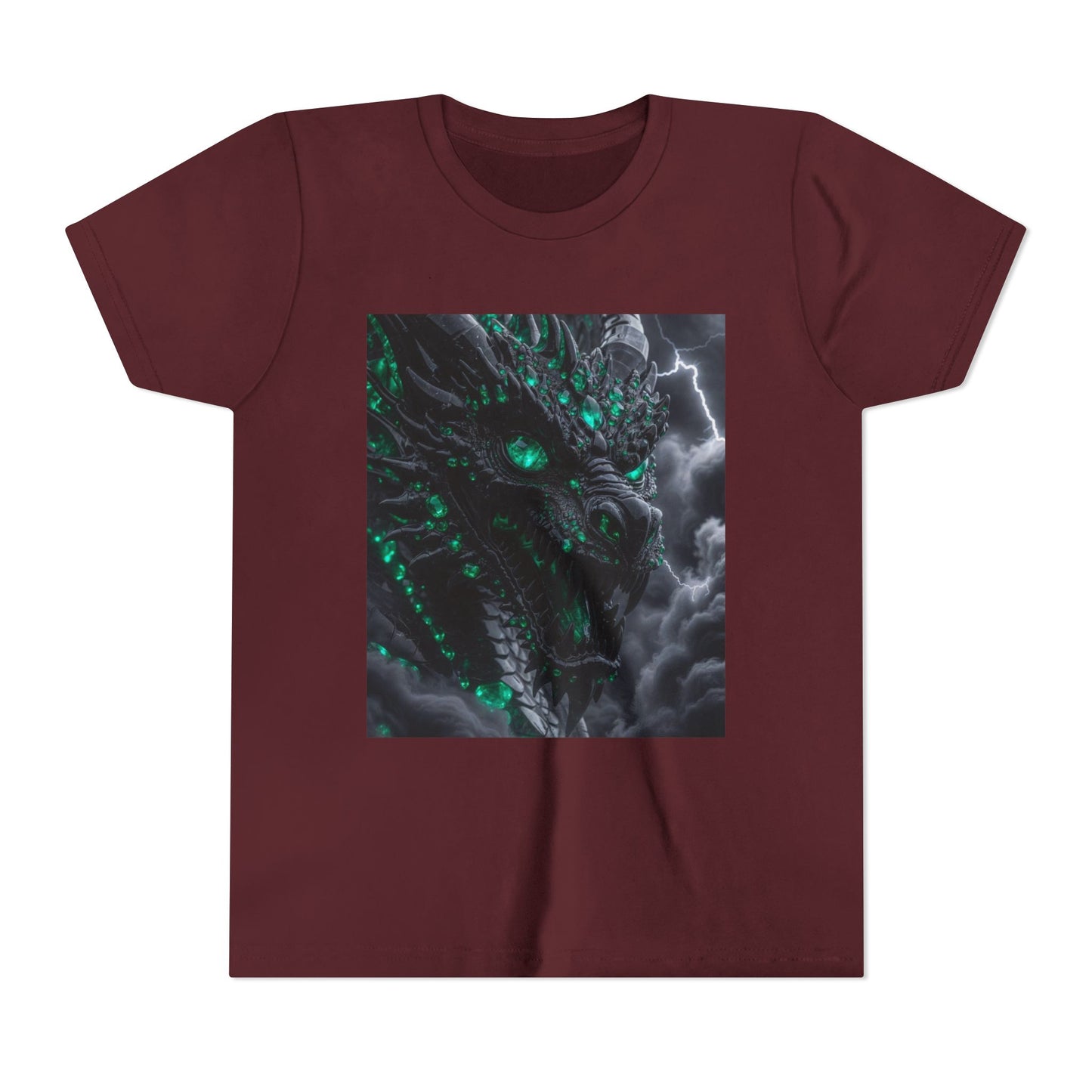 A Top selling Dragon Storm Youth Tee — Neon Green Dragon Illustration Graphic T-Shirt