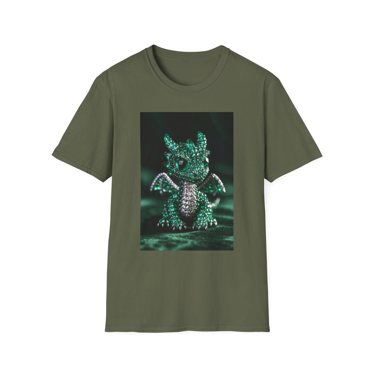 Emerald Storm Dragon T-Shirt — Neon Fantasy Dragon Graphic Tee