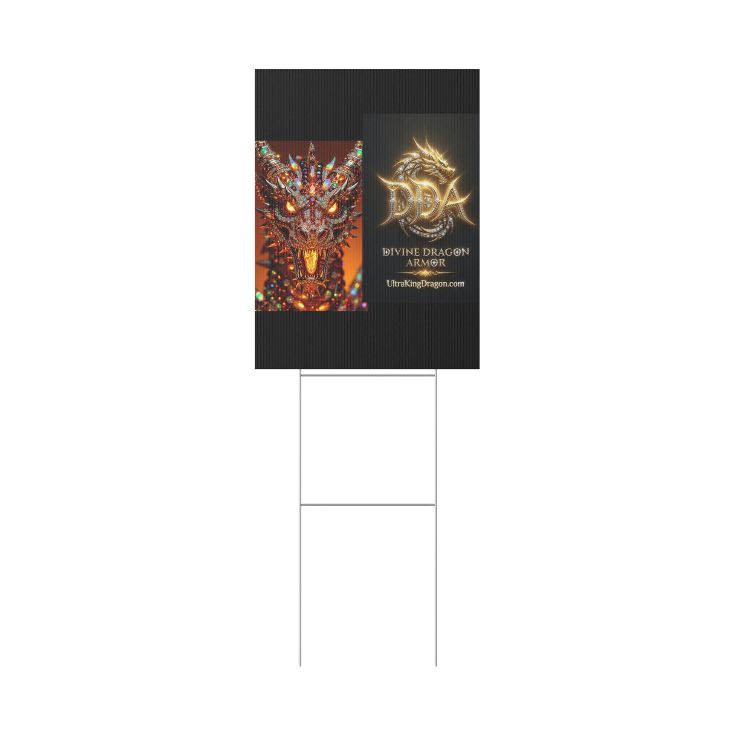 Dragon Collage Plastic Yard Sign — Mythical Fantasy Outdoor Decor