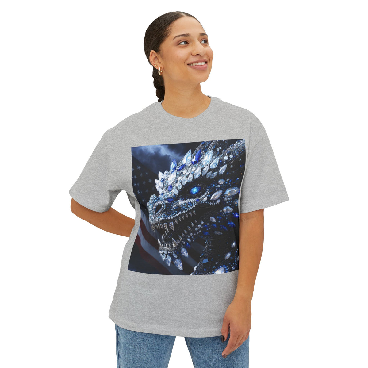 A Dragon USA 🇺🇸 Oversized Boxy Tee - Relaxed Fit Shirt for Casual Wear, Perfect Gift for Birthdays, Holidays, Lounge, Everyday Style, Uplifting [...]