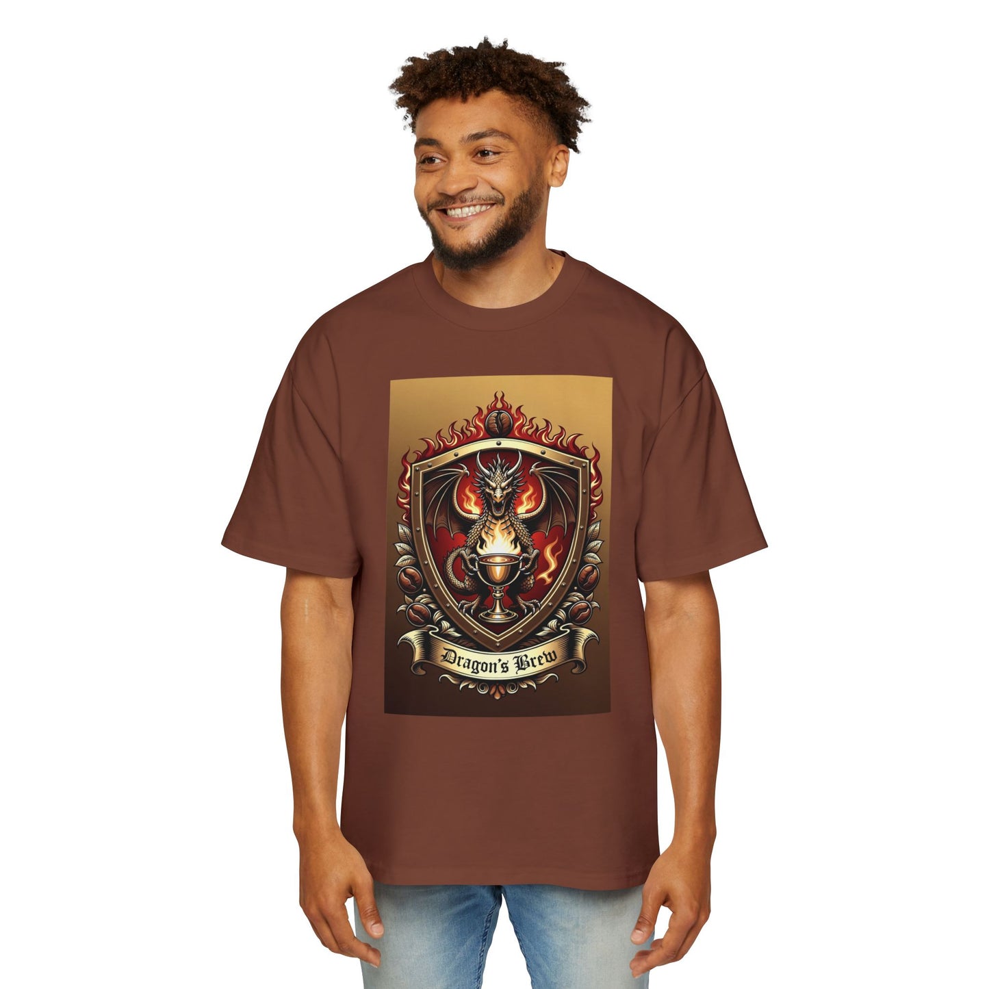 Dragons Brew Graphic Tee — “Dragon’s Brew” Medieval Fantasy Men’s T‑Shirt