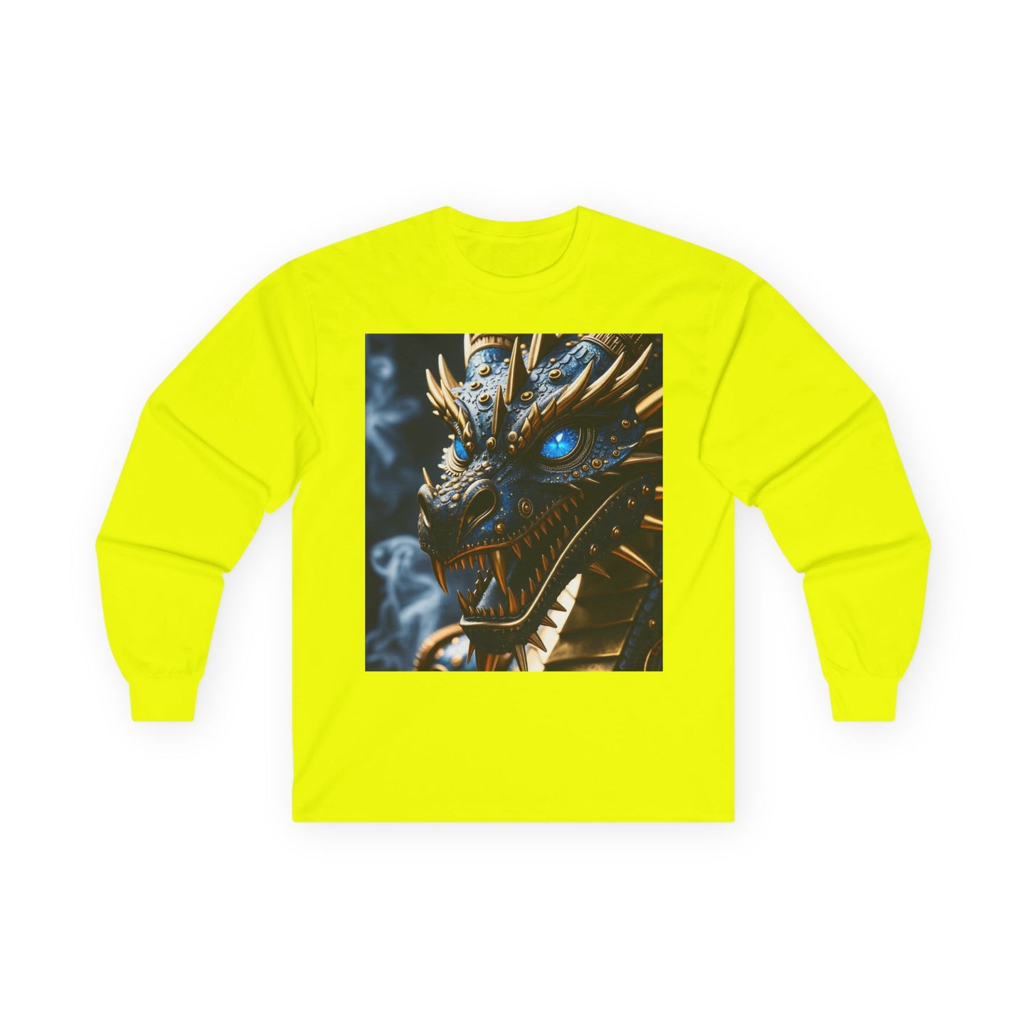 Dragon Graphic Long Sleeve Tee — Blue Eye Fantasy Dragon Shirt