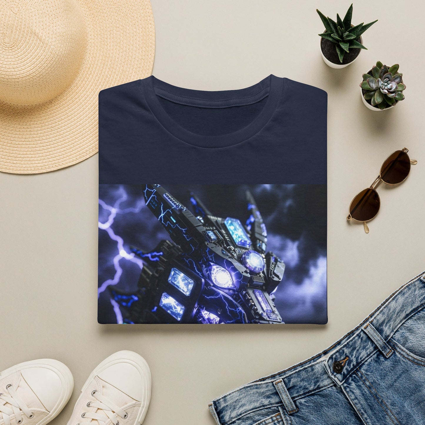 Dragon Mech Lightning T-Shirt — Cyber Dragon Graphic Tee