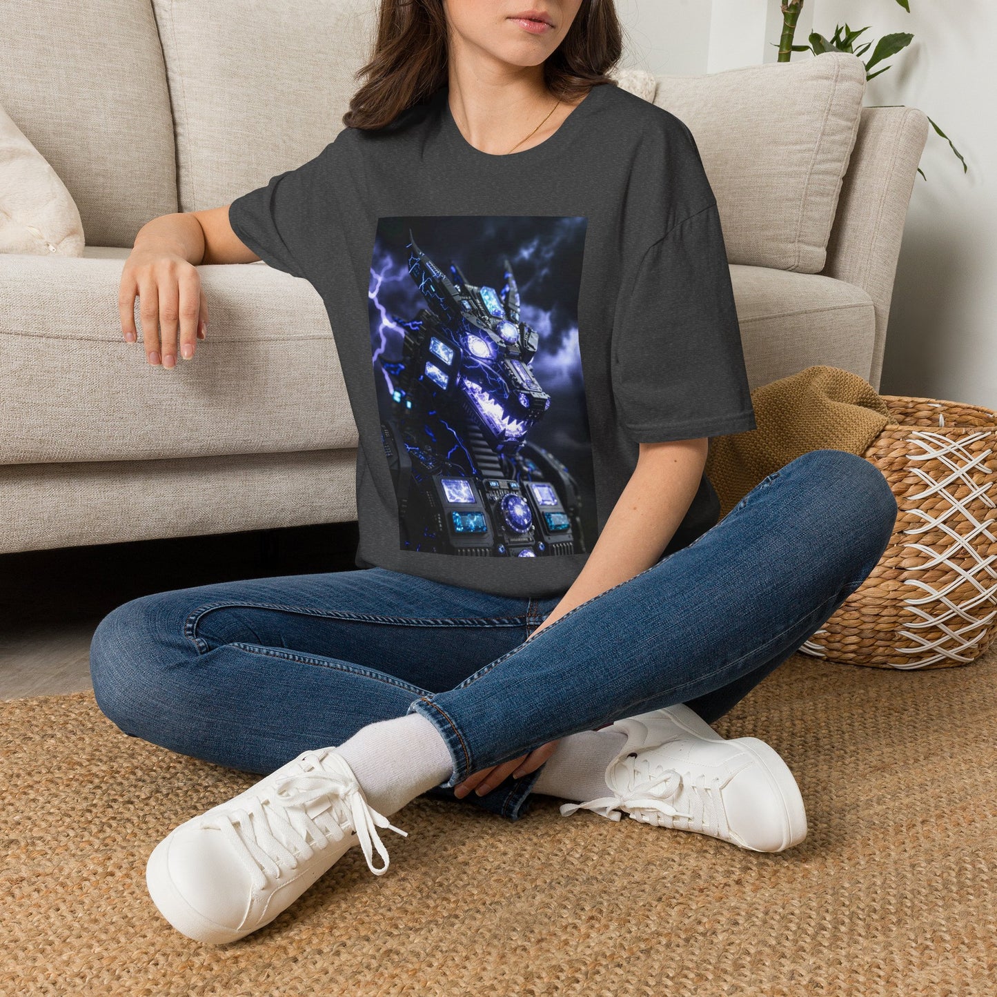 A Dragon Mech Lightning T-Shirt — Cyber Dragon Graphic Tee