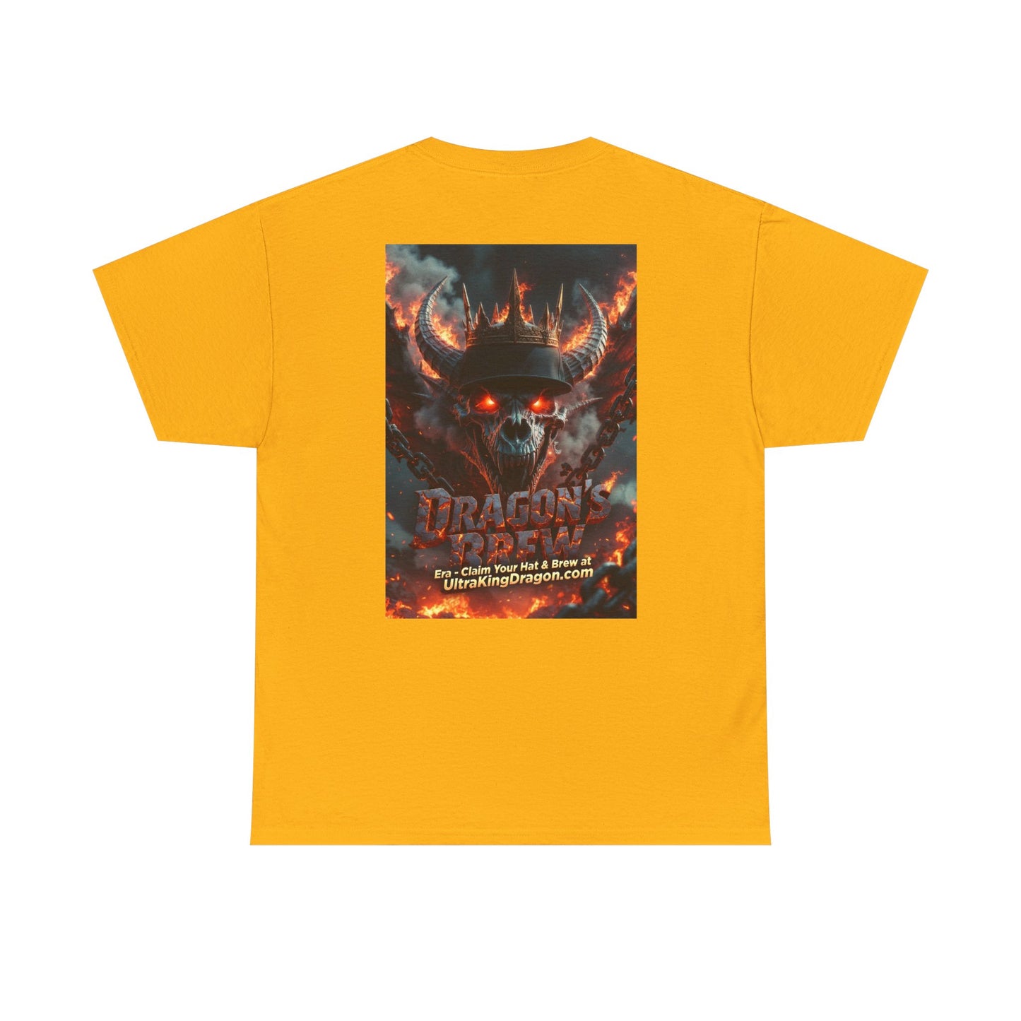 T-Shirt — "Dragon's Brew" Fiery Skull Graphic Tee