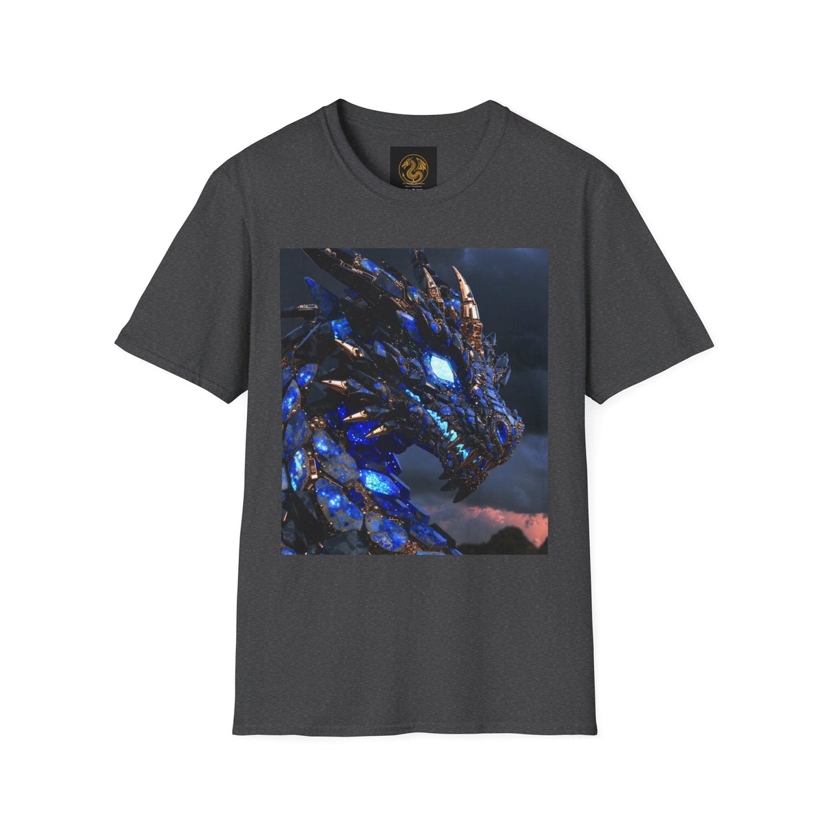 Blue Crystal Dragon T-Shirt — Mythical Fantasy Dragon Tee