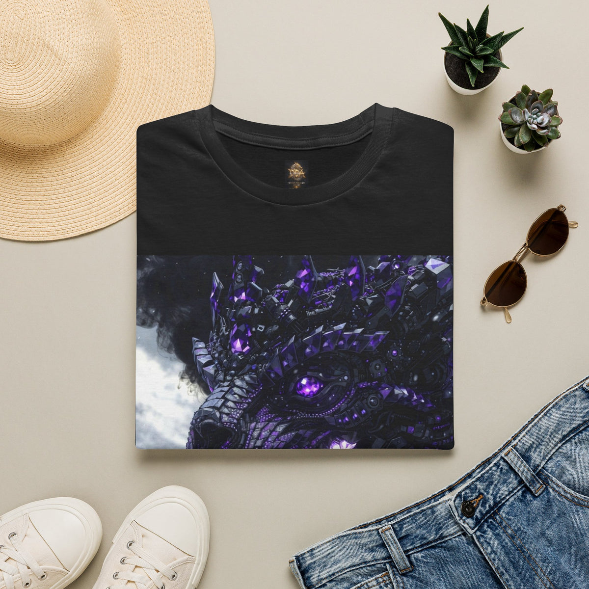 A Purple Dragon Skull T-Shirt — Divine Dragon Armor Logo Tee