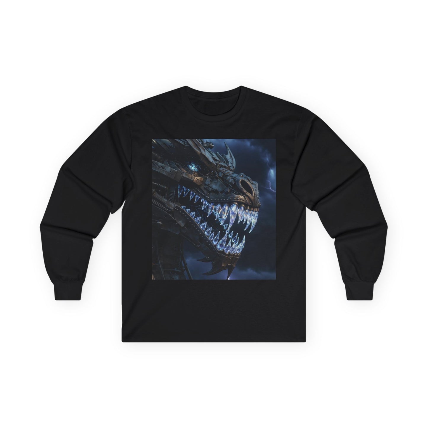 Dragon Skull Long Sleeve Tee — Dark Fantasy Monster Graphic
