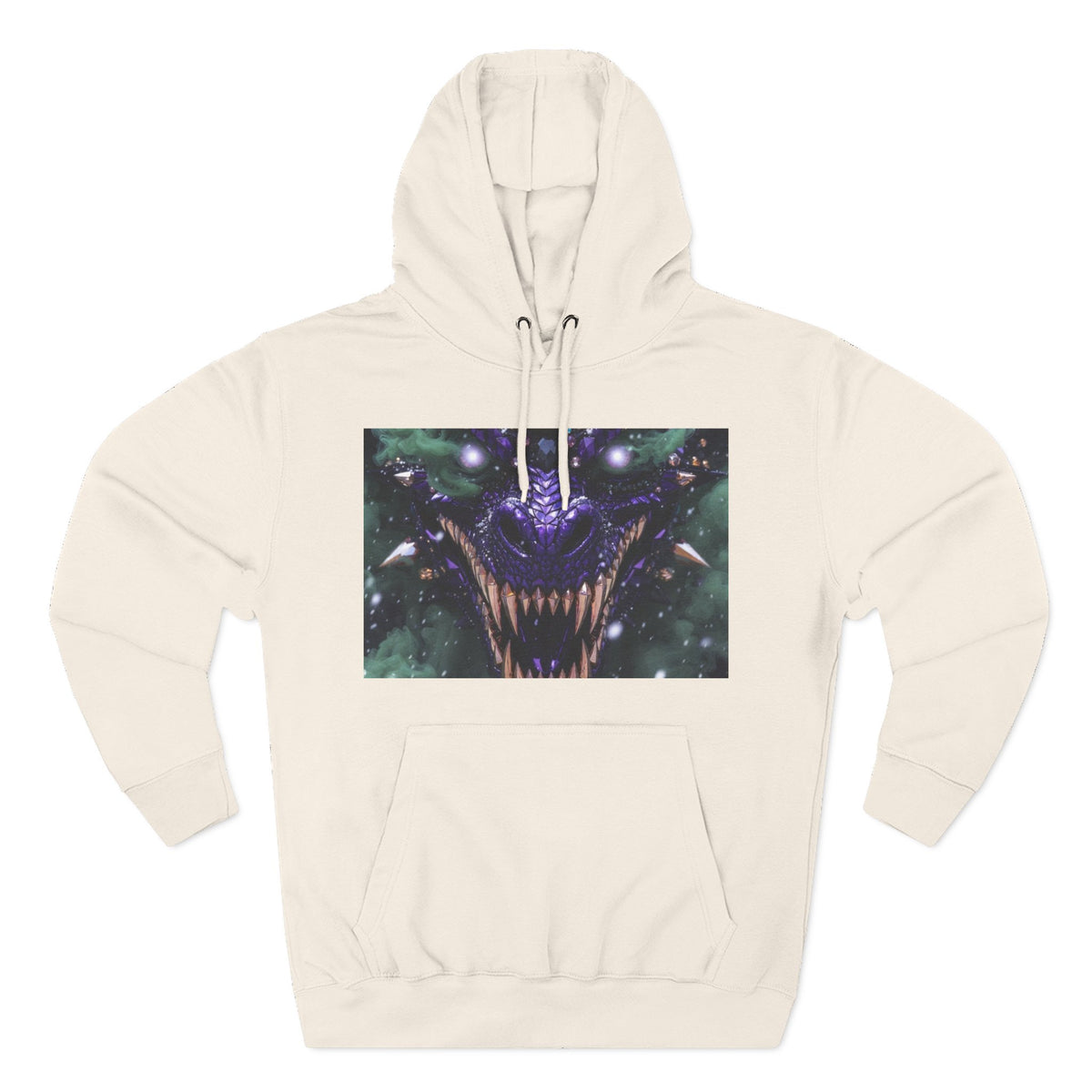 A Mystic Cosmic 🐉 Hoodie — Astral Galaxy Cat Chest Print Fleece Hoodie