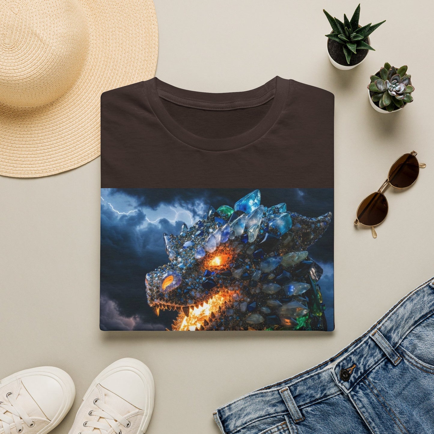 Gemstone Dragon T-Shirt — Fiery Crystal Dragon Graphic Tee