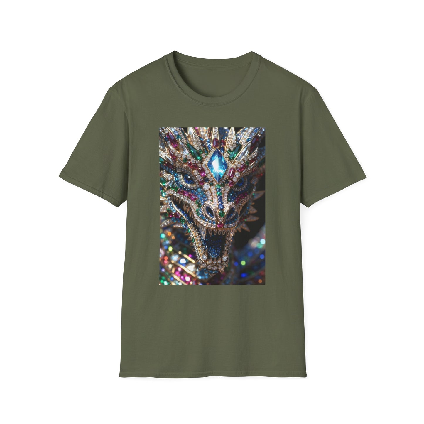 # 1 Dragon selling Gemstone Mask T-Shirt — Jewel-Encrusted Festival Tee