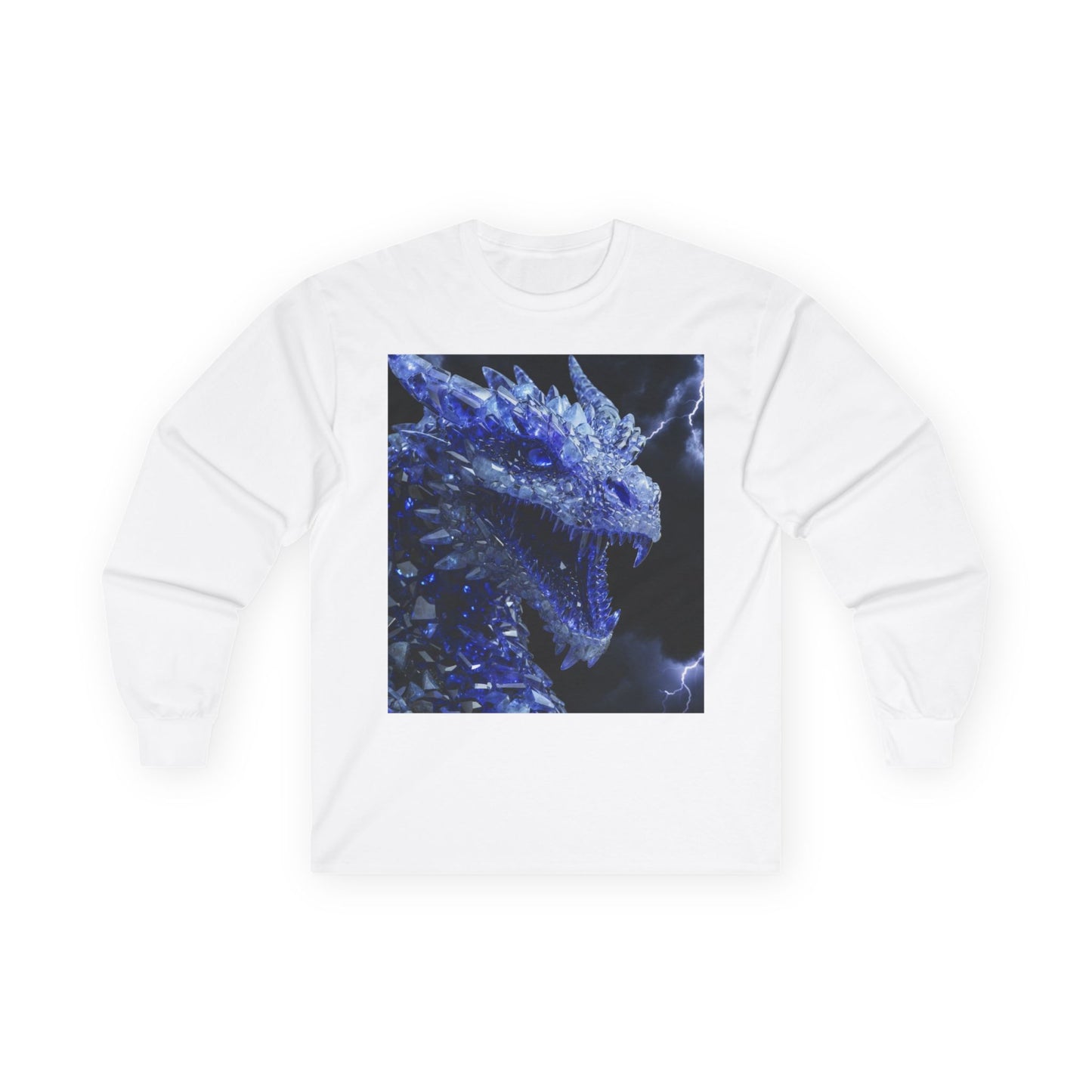 Ice Dragon Long Sleeve Tee — Blue Frost Dragon Graphic Shirt