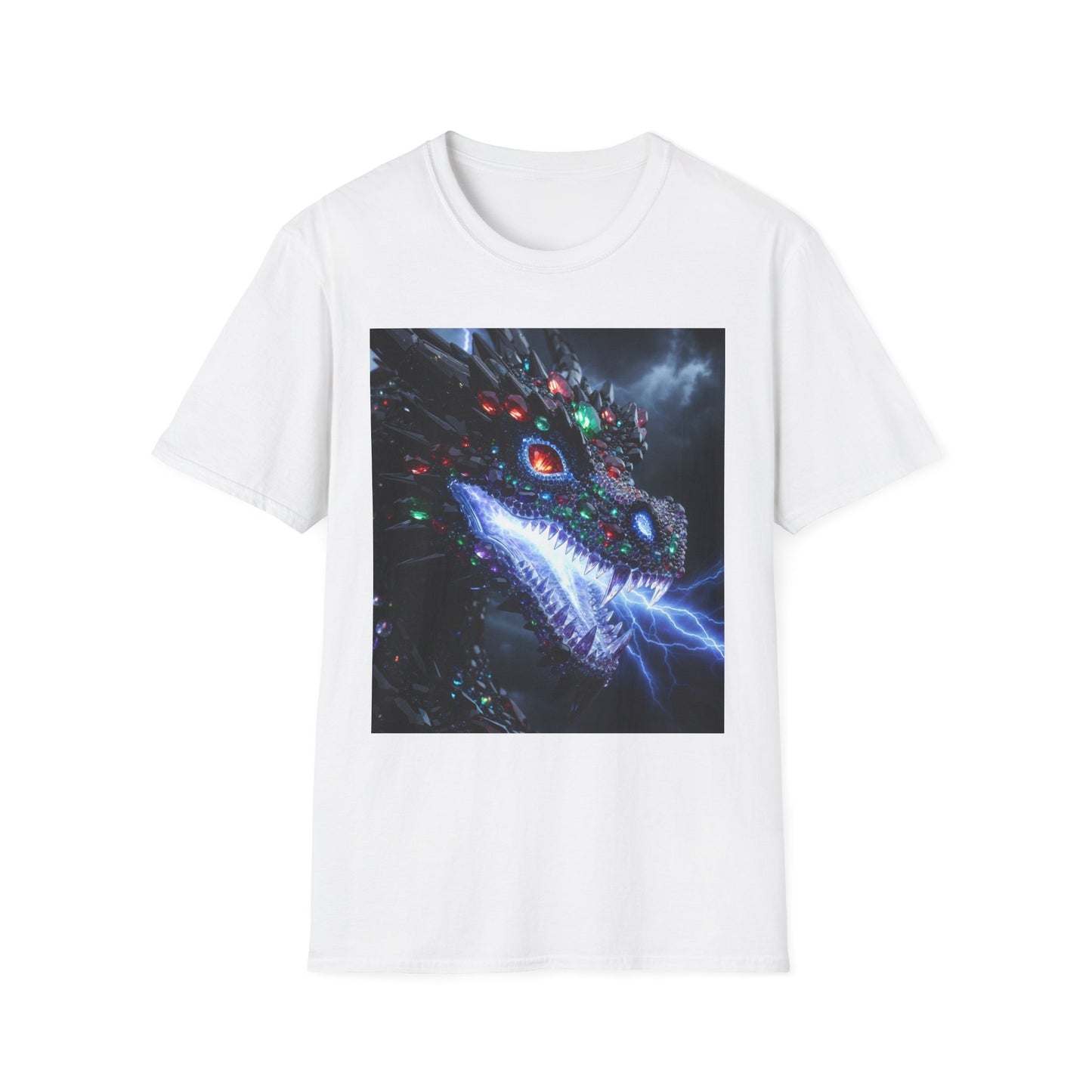 Cosmic Leviathan Shark T-Shirt — Neon Sci‑Fi Sea Monster Tee