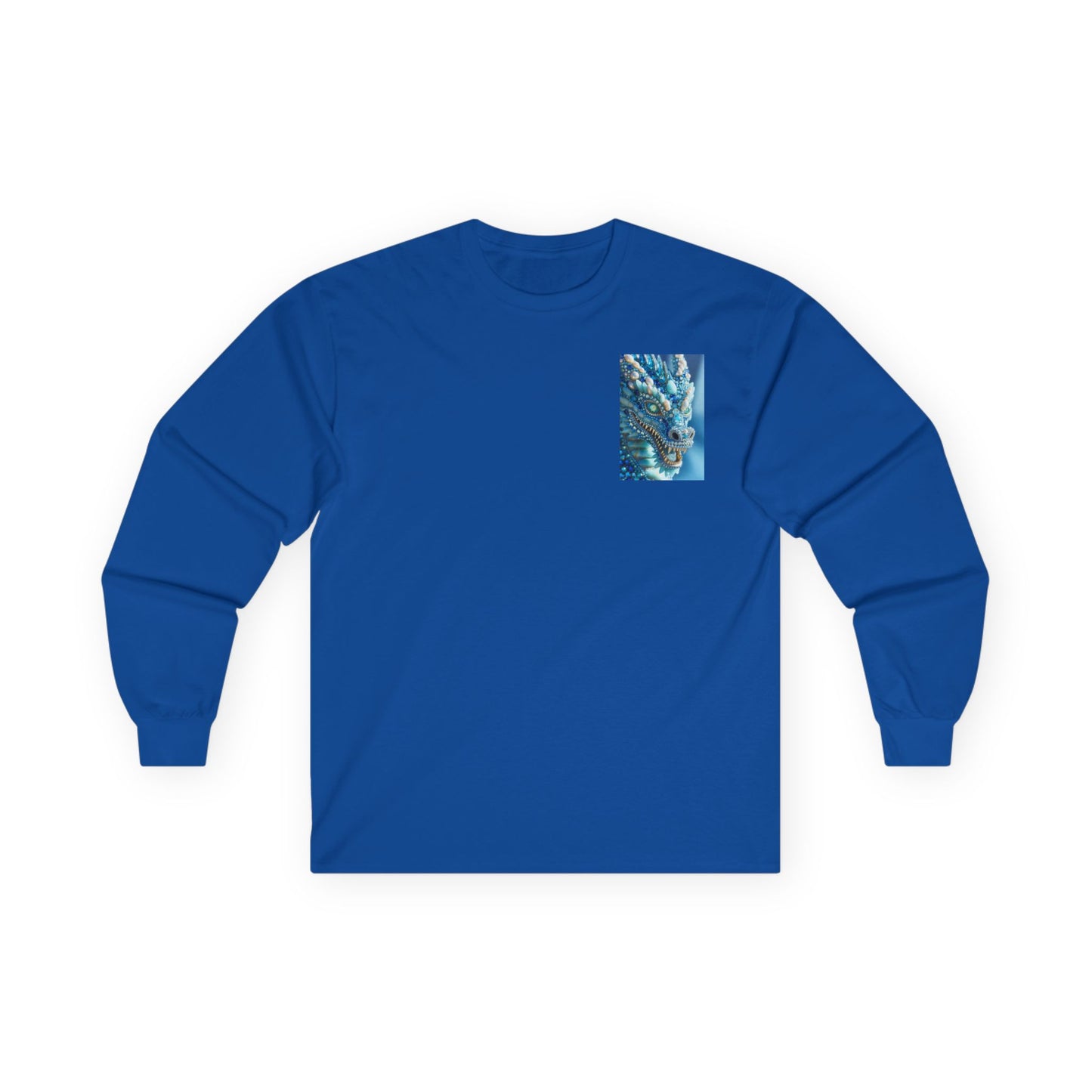 Blue Ocean Abstract Long Sleeve Tee — Pocket Art Shirt