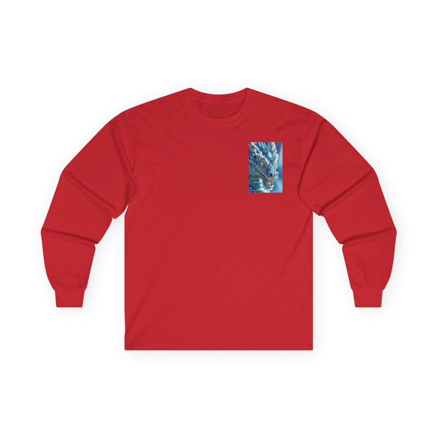 Blue Ocean Abstract Long Sleeve Tee — Pocket Art Shirt
