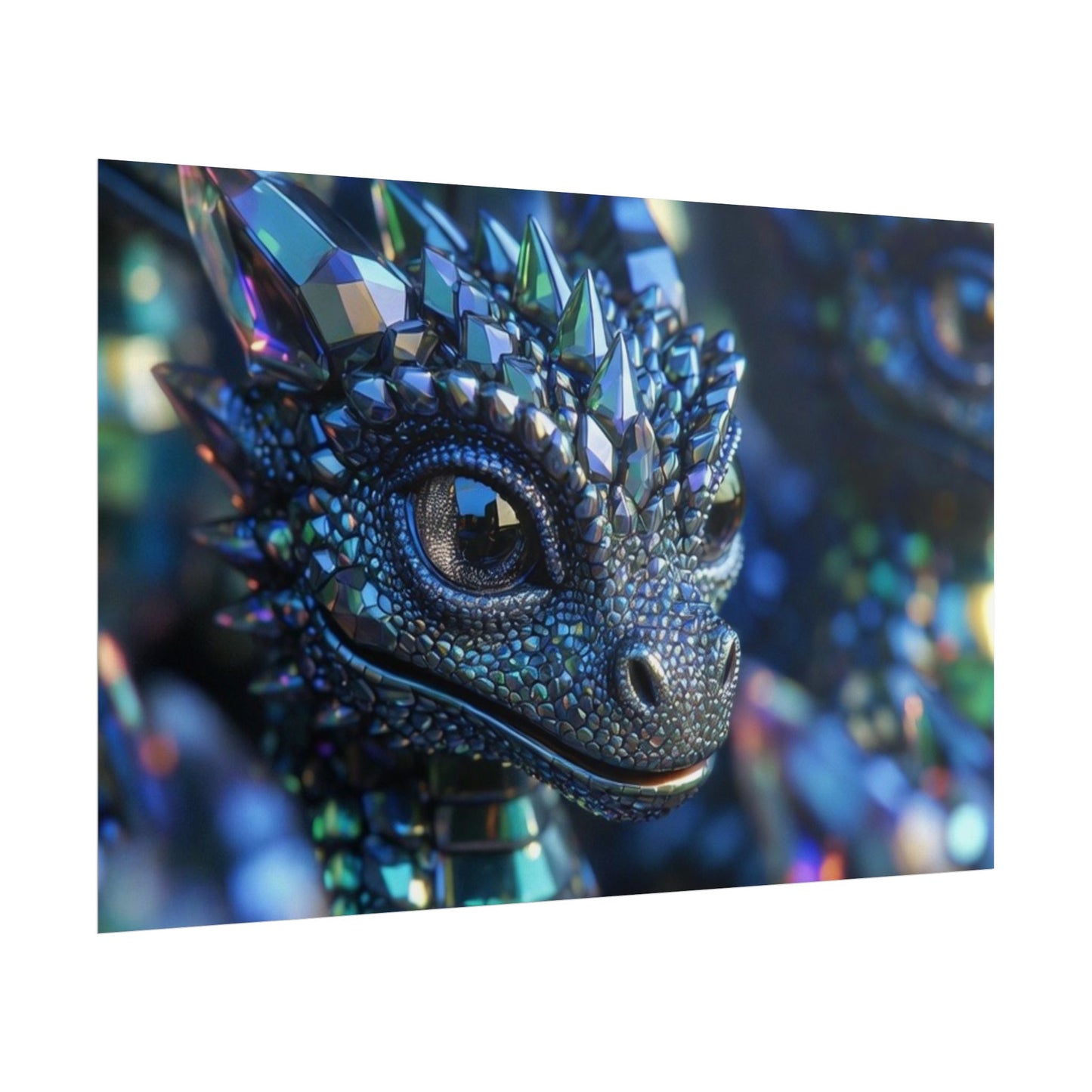 Crystal Dragon Rolled Poster — Fantasy Wall Art Print