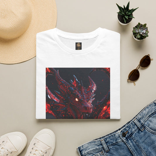 A Red Cosmic Dragon T-Shirt — Fiery Fantasy Graphic Tee