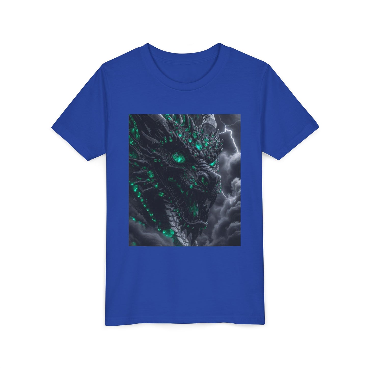 A Top selling Dragon Storm Youth Tee — Neon Green Dragon Illustration Graphic T-Shirt