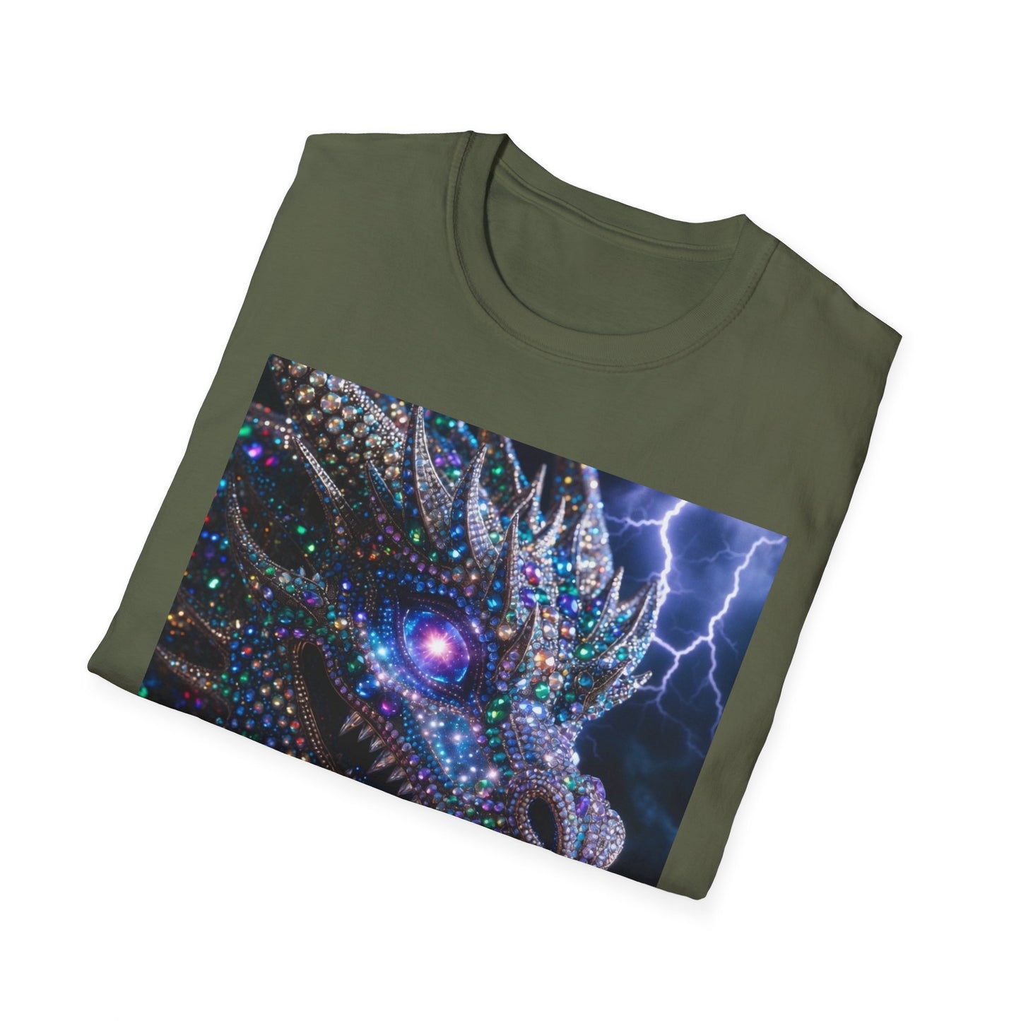 Dragon Lightning T-Shirt — Neon Crystal Fantasy Graphic Tee