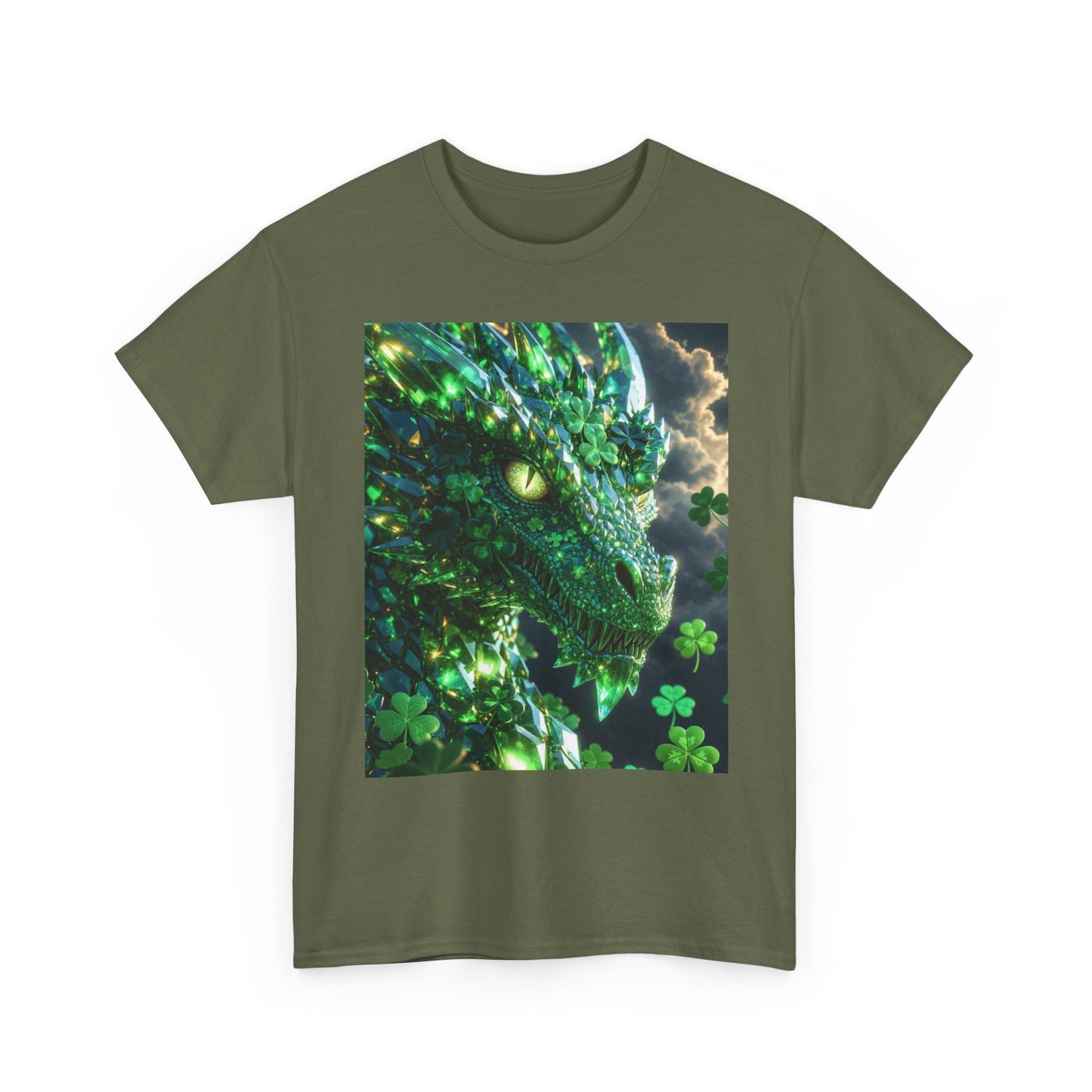 St. Patrick’s Day Green Dragon T-Shirt — Lucky Shamrock Fantasy Tee