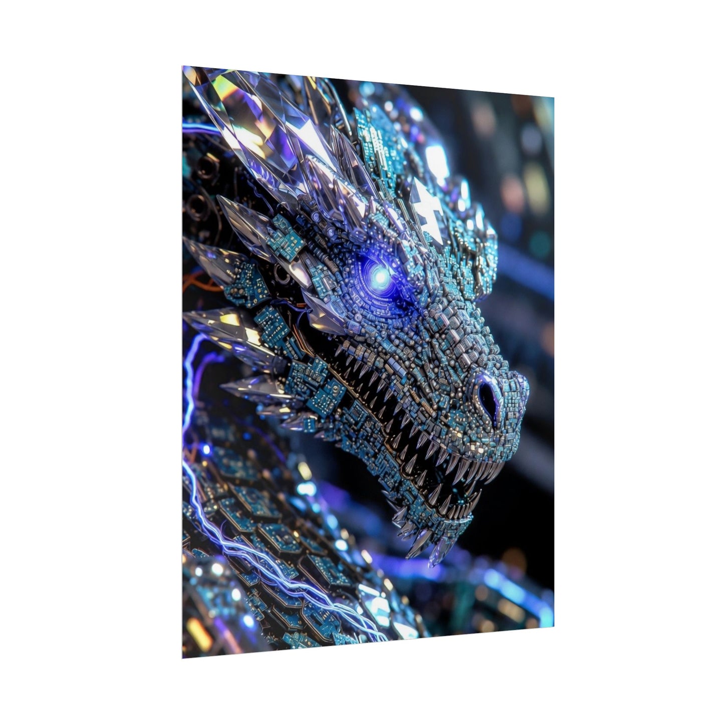 Rolled Poster — Crystal Cyber Dragon Art Print