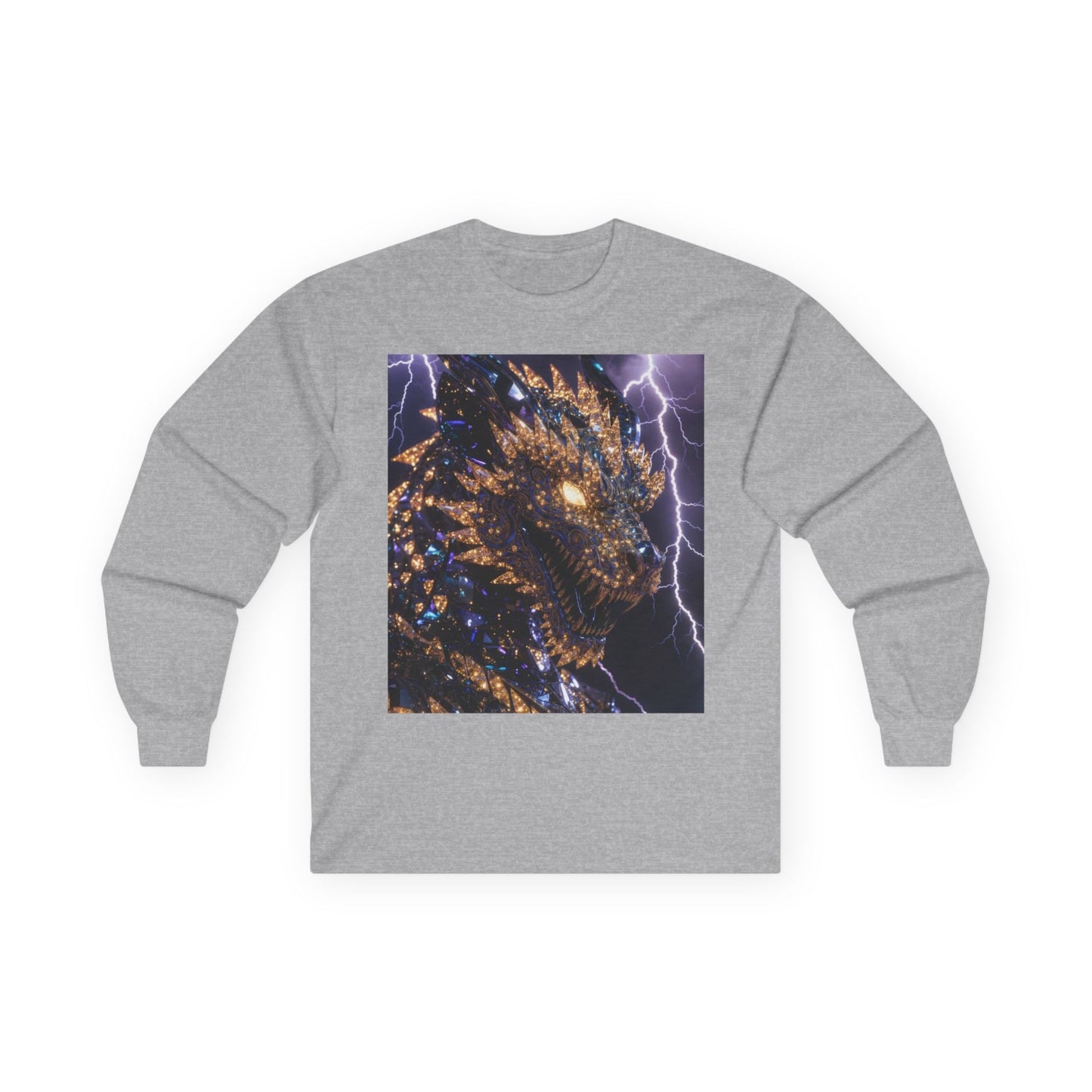 Dragon Lightning Long Sleeve Tee — Mythical Firestorm Graphic Shirt