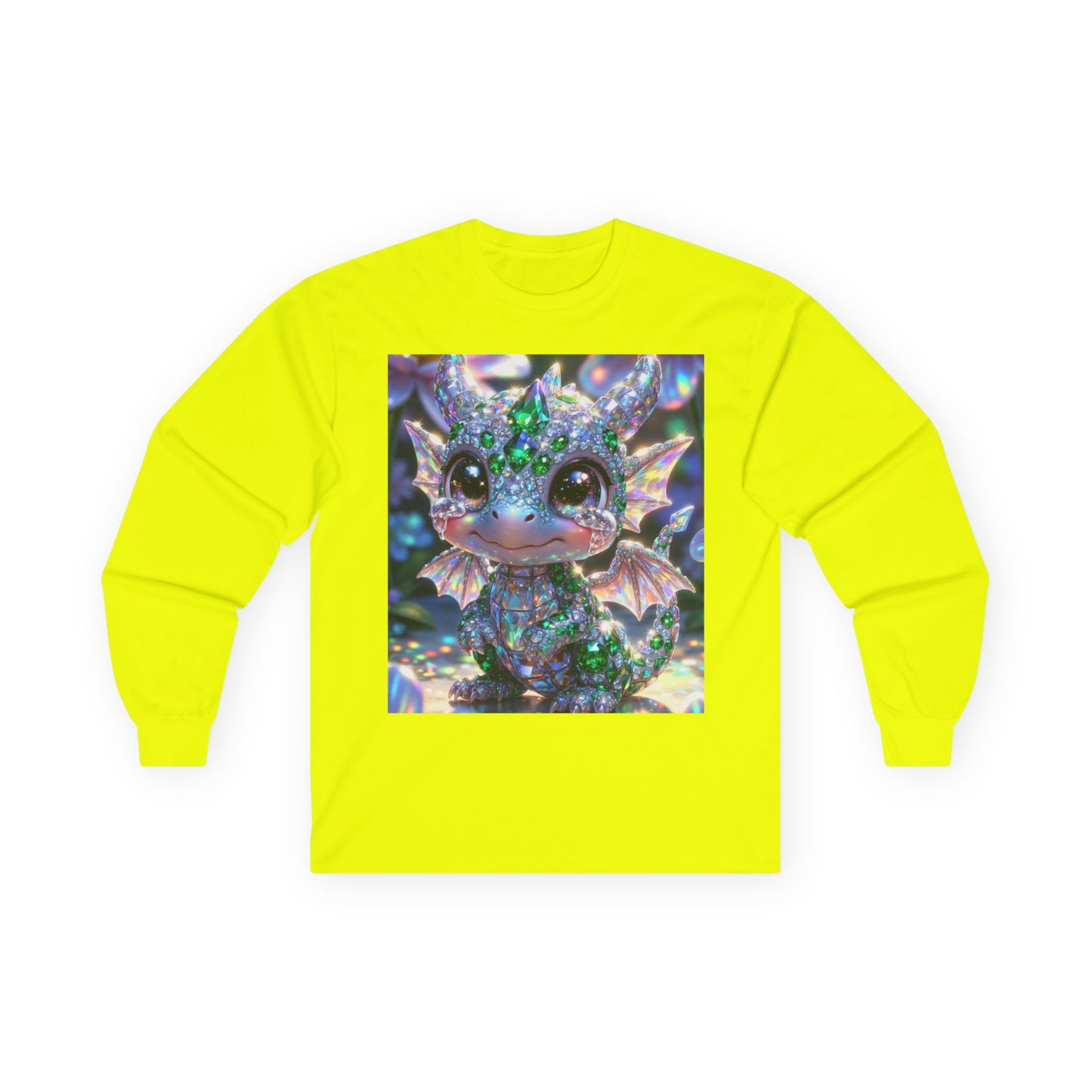 Sparkling Baby Dragon Long Sleeve Tee — Cute Fantasy Creature Shirt
