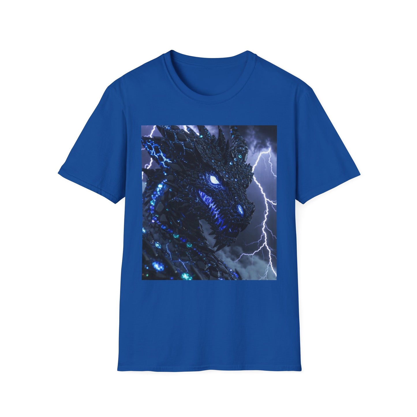 Lightning Godzilla T-Shirt – Neon Blue Monster Tee