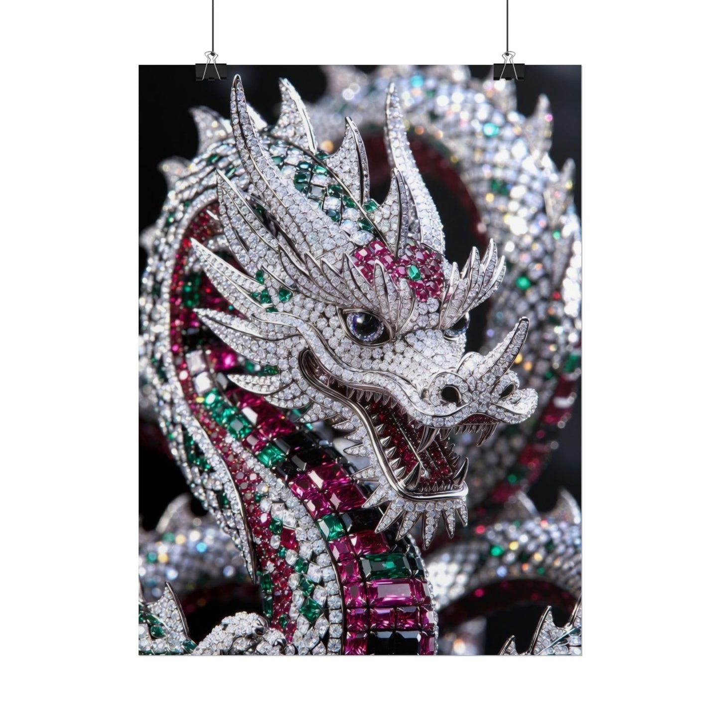 Dragon Jewel Poster — Luxury Gemstone Dragon Wall Art (Rolled Poster)
