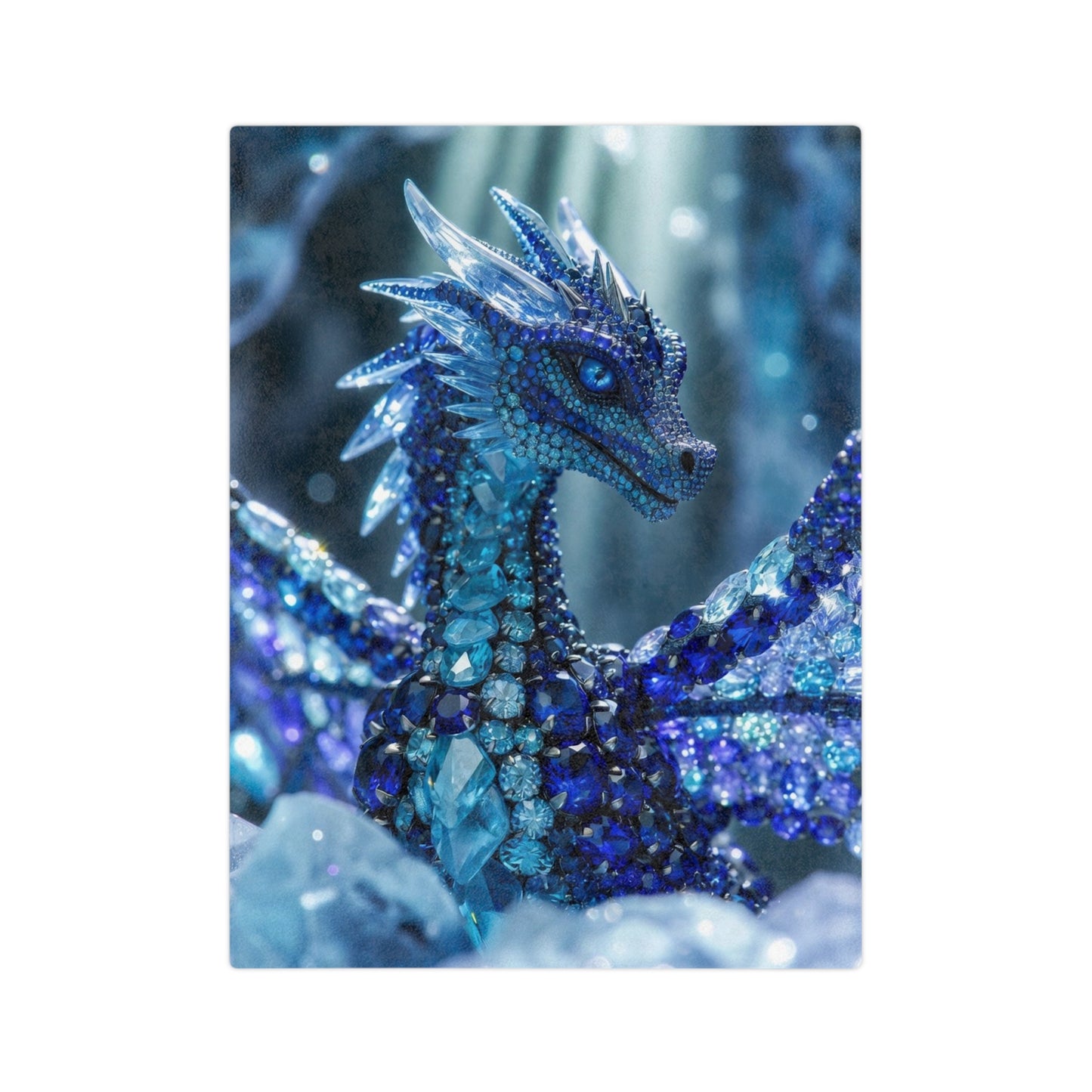 Blue Crystal Dragon Velveteen Blanket