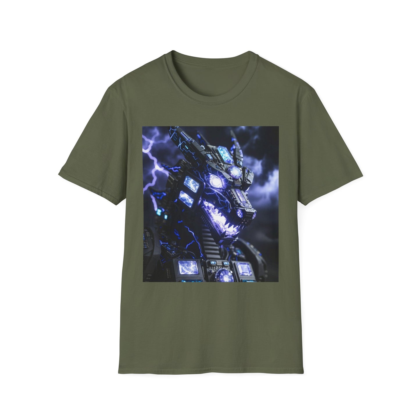Dragon Mech Lightning T-Shirt — Cyber Dragon Graphic Tee