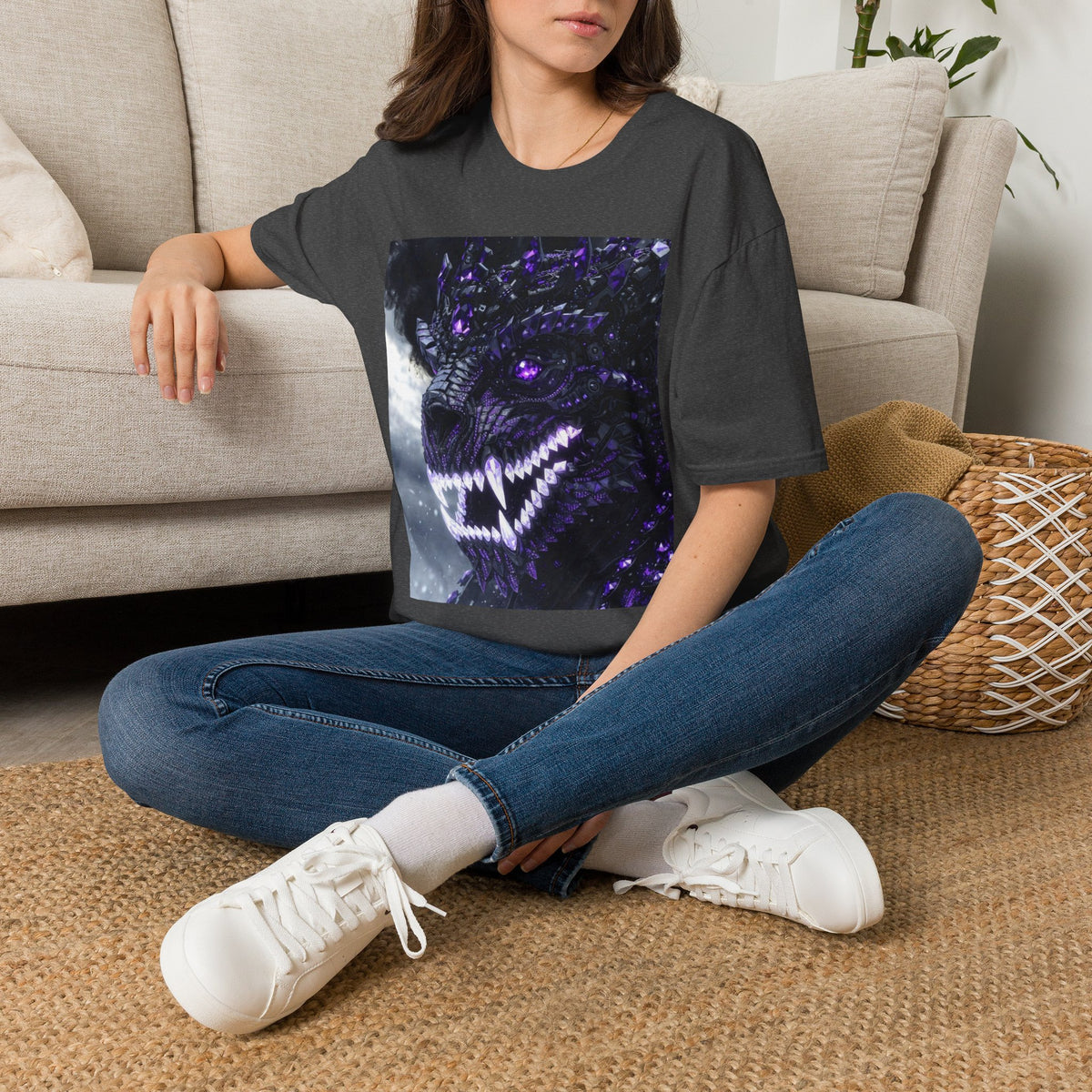 A Purple Dragon Skull T-Shirt — Divine Dragon Armor Logo Tee