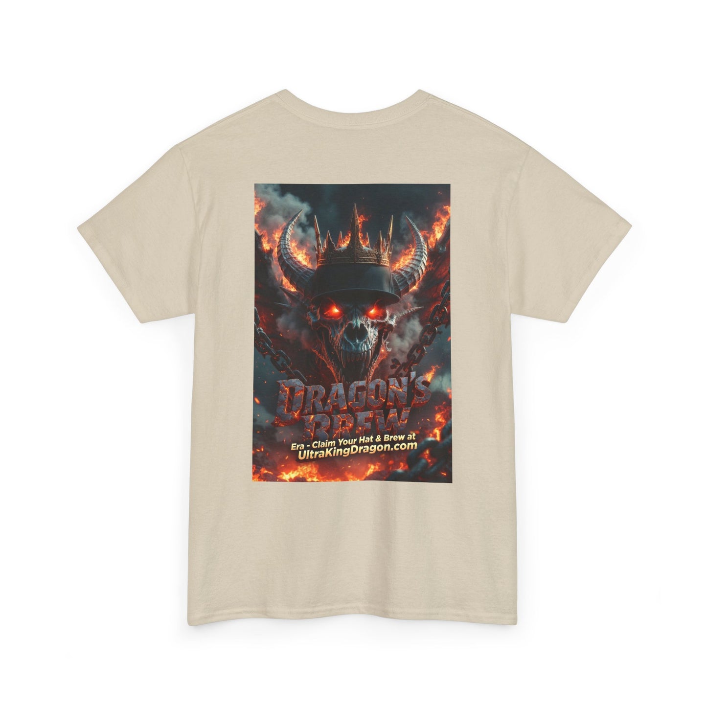 T-Shirt — "Dragon's Brew" Fiery Skull Graphic Tee