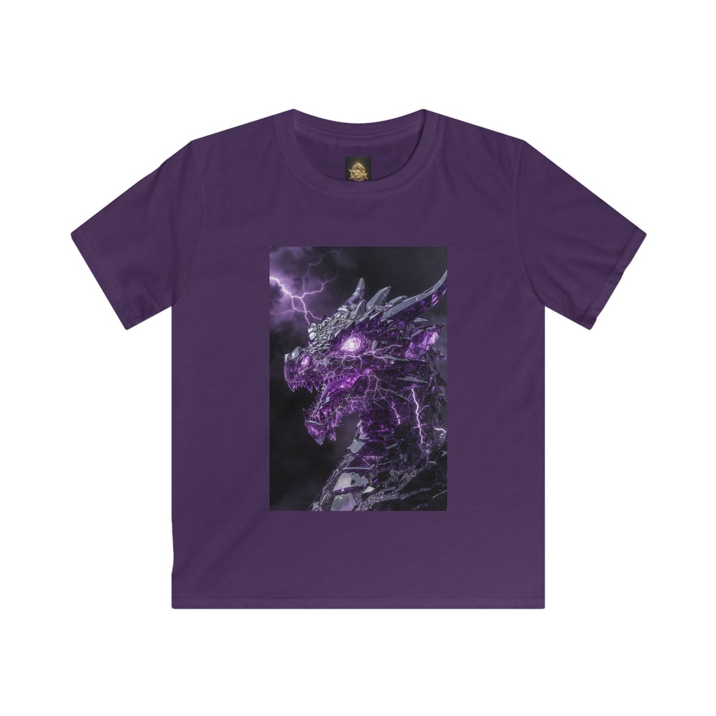 Kids Dragon Tee — Purple Lightning Dragon Graphic T-Shirt for Boys & Girls