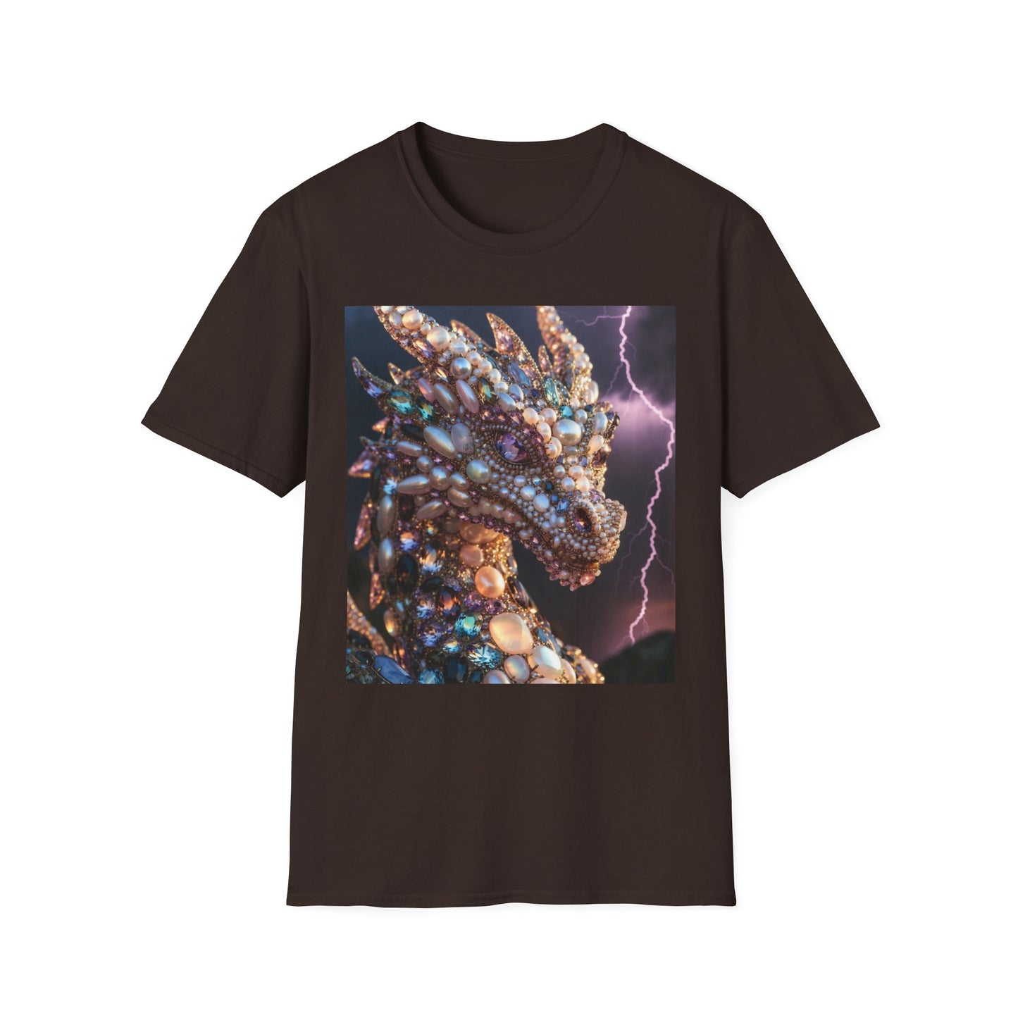 Dragon Gem Art T-Shirt — Fantasy Lightning Dragon Graphic Tee