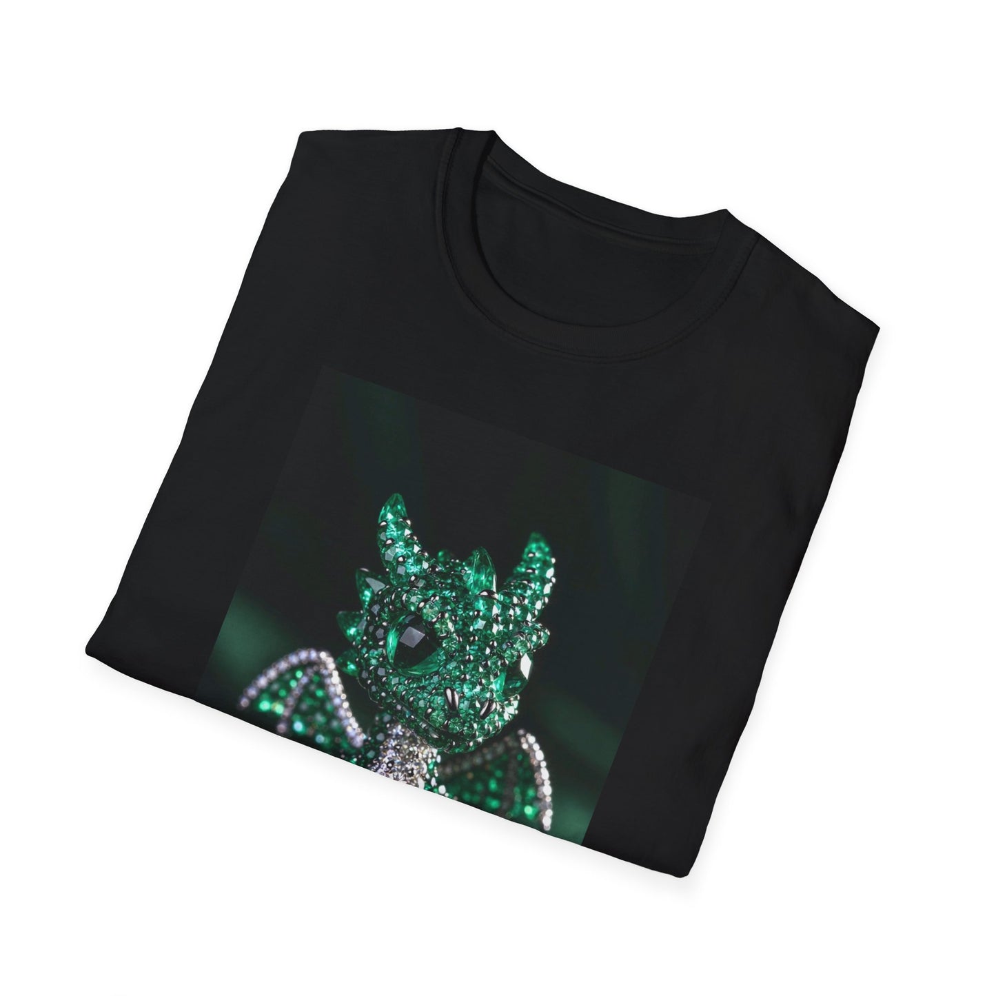 Emerald Storm Dragon T-Shirt — Neon Fantasy Dragon Graphic Tee