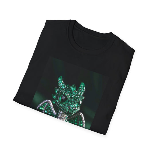 Emerald Storm Dragon T-Shirt — Neon Fantasy Dragon Graphic Tee