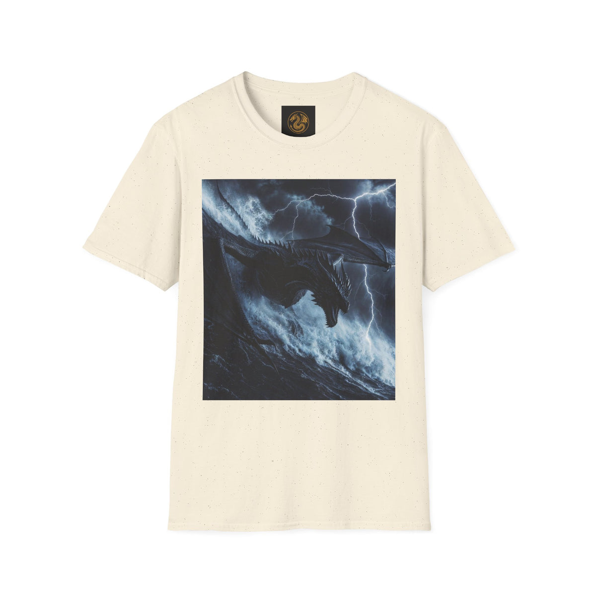 A Stormy Oceanic Dragon T-Shirt — Dark Ocean Lightning Graphic Tee