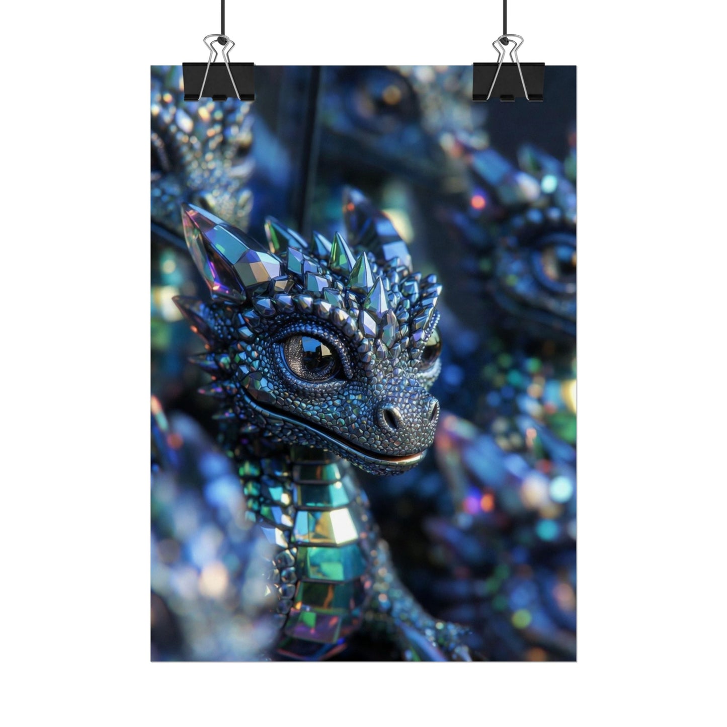 Crystal Dragon Rolled Poster — Fantasy Wall Art Print