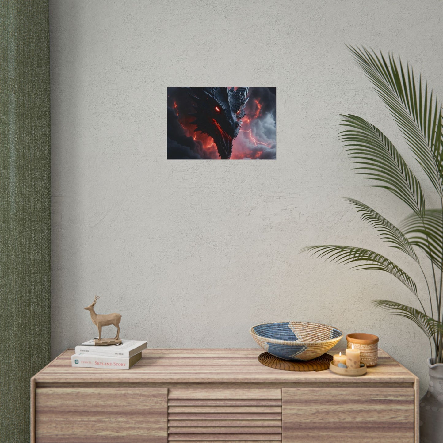 Dragon Storm Rolled Poster — Dark Fantasy Dragon Wall Art