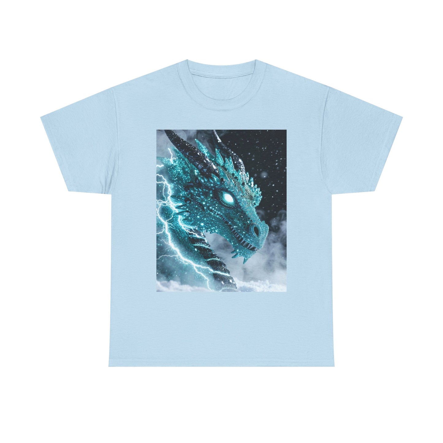 Dragon Storm T-Shirt — Electric Blue Dragon Graphic Tee