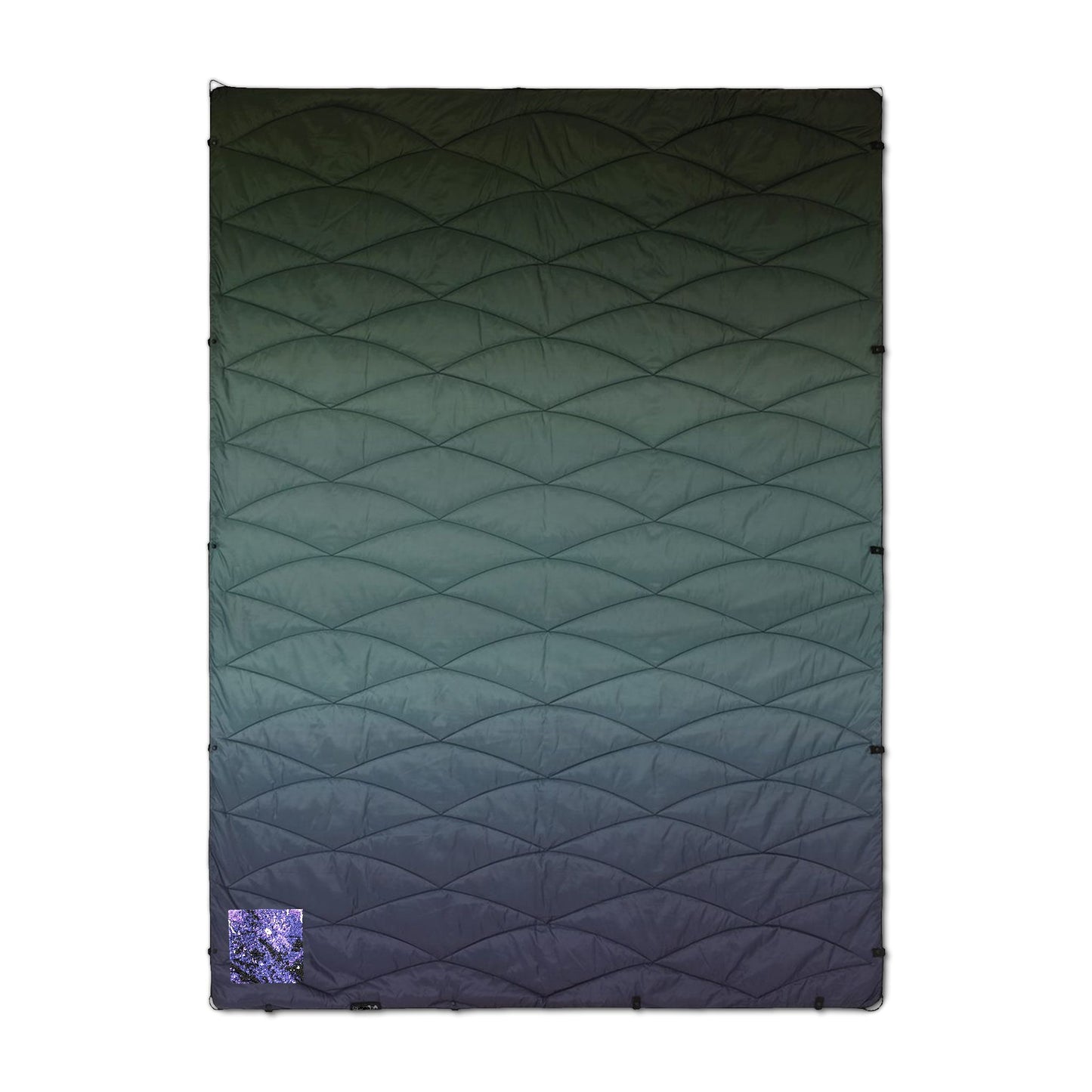 Embroidered Puffer Blanket – Quilted Ombre Cozy Throw